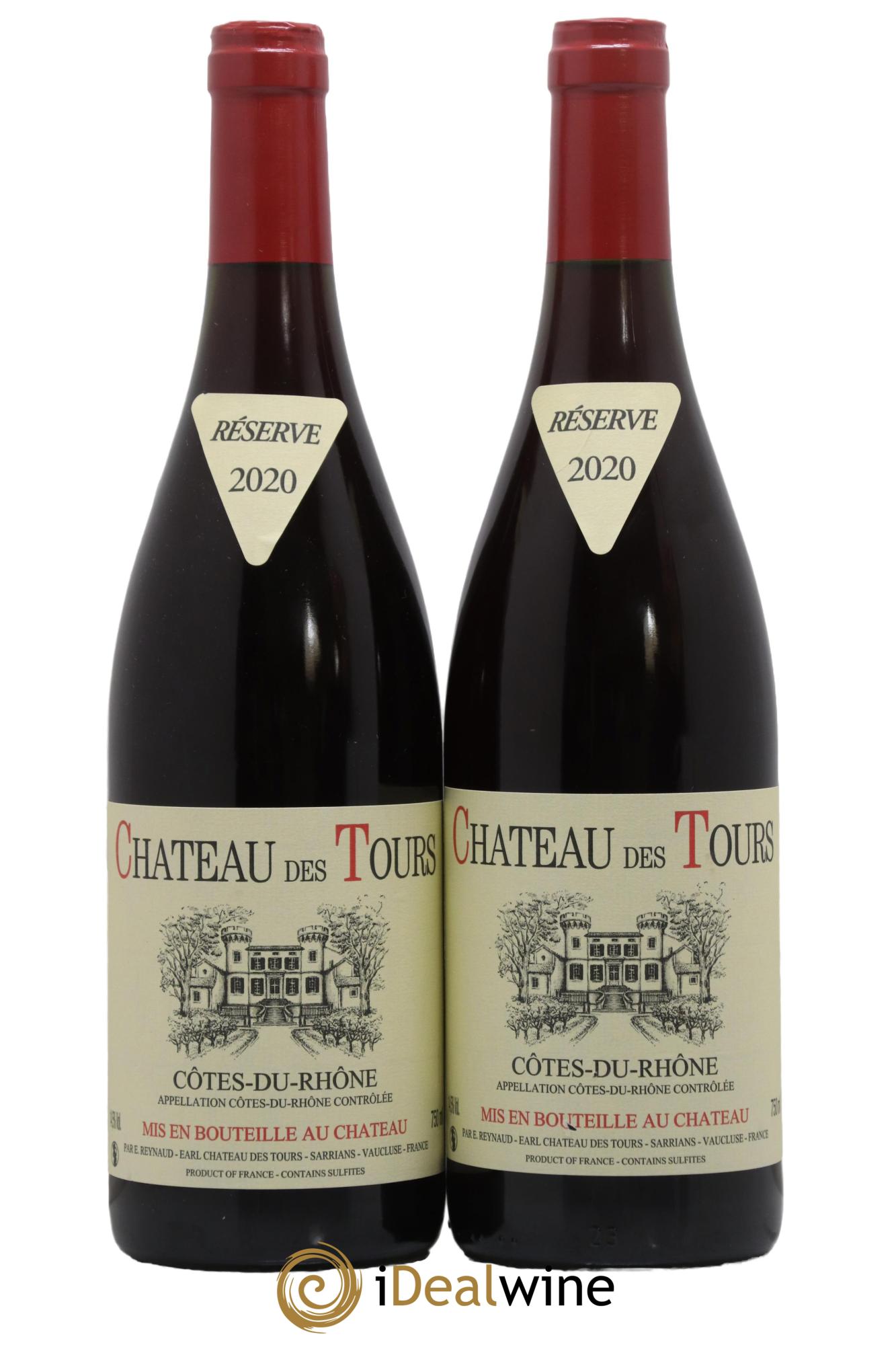 Côtes du Rhône Château des Tours Emmanuel Reynaud 2020 - Lot de 2 bouteilles - 0