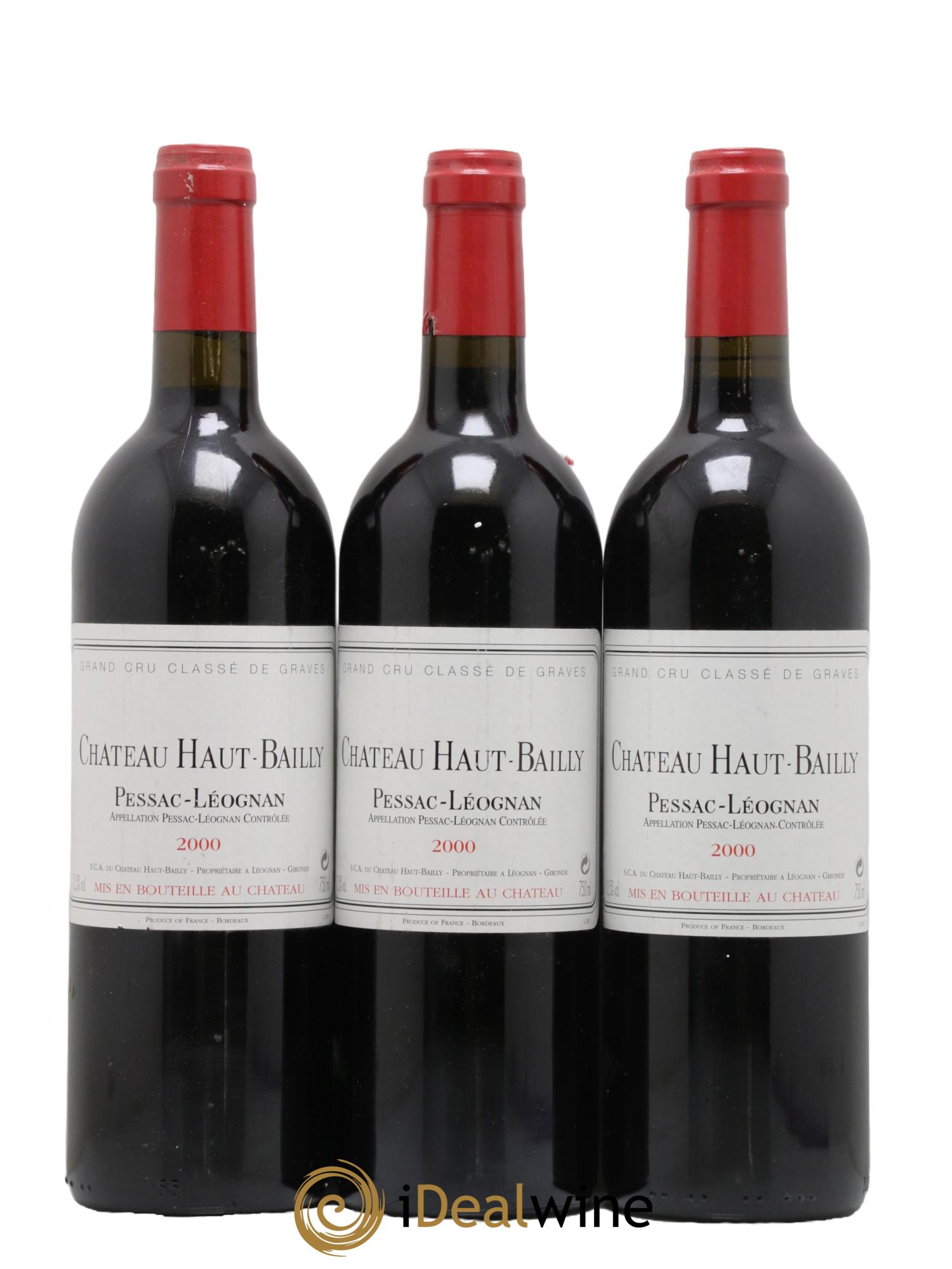 Château Haut-Bailly Cru Classé de Graves  2000 - Lot de 3 bouteilles - 0