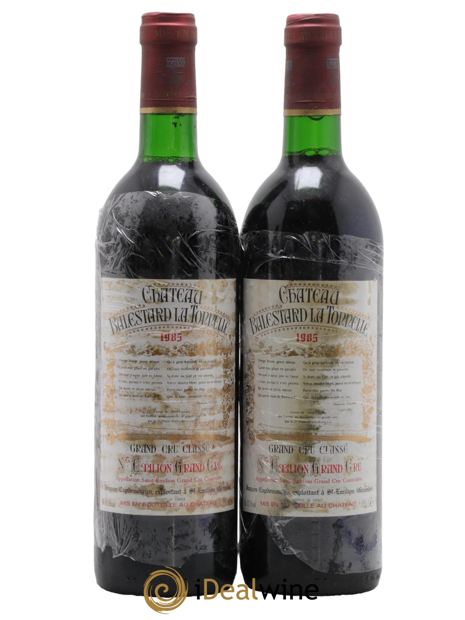 Château Balestard la Tonnelle Grand Cru Classé 1985 - Lot de 2 bouteilles - 0