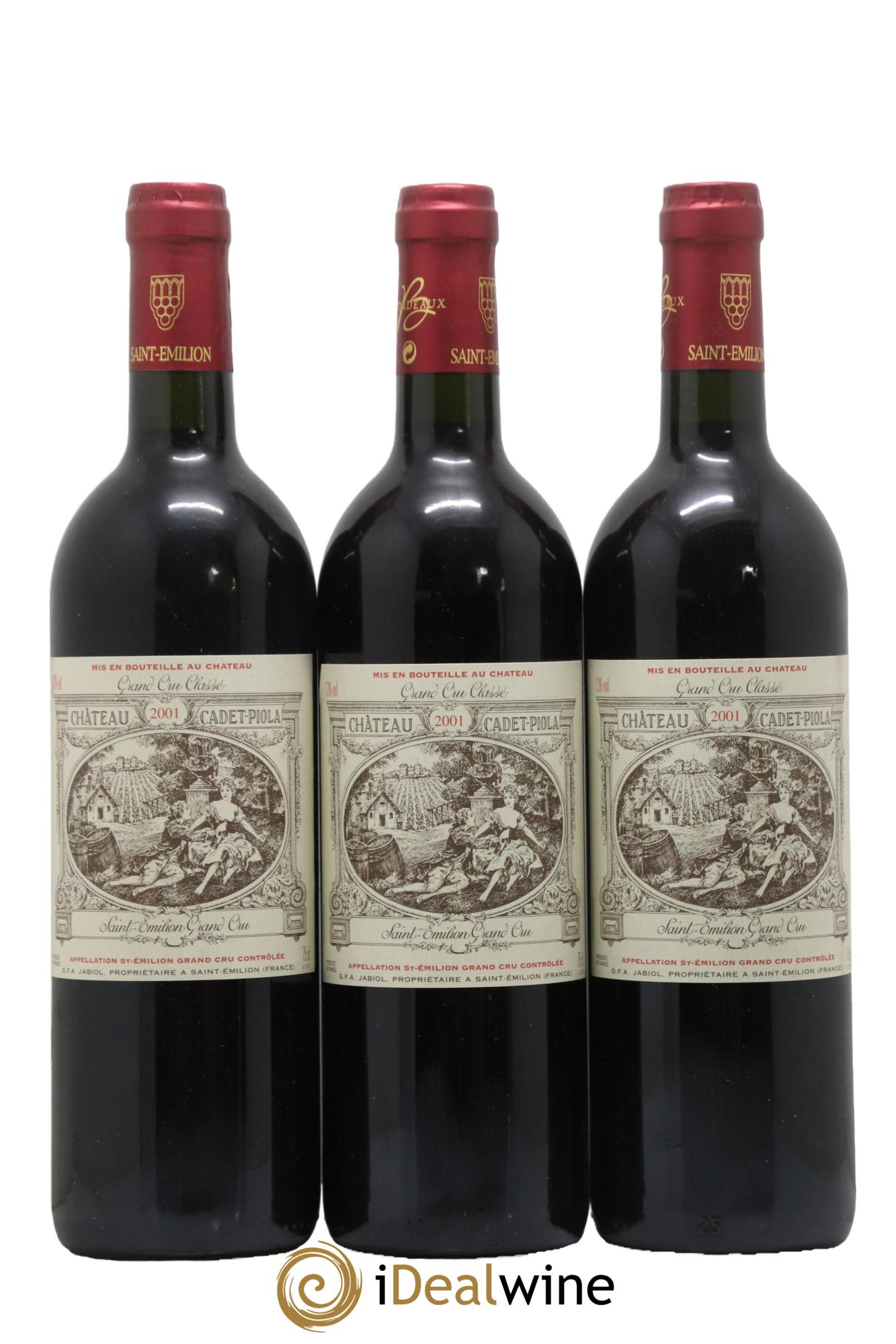 Château Cadet Piola Grand Cru Classé 2001 - Lot de 6 bouteilles - 1