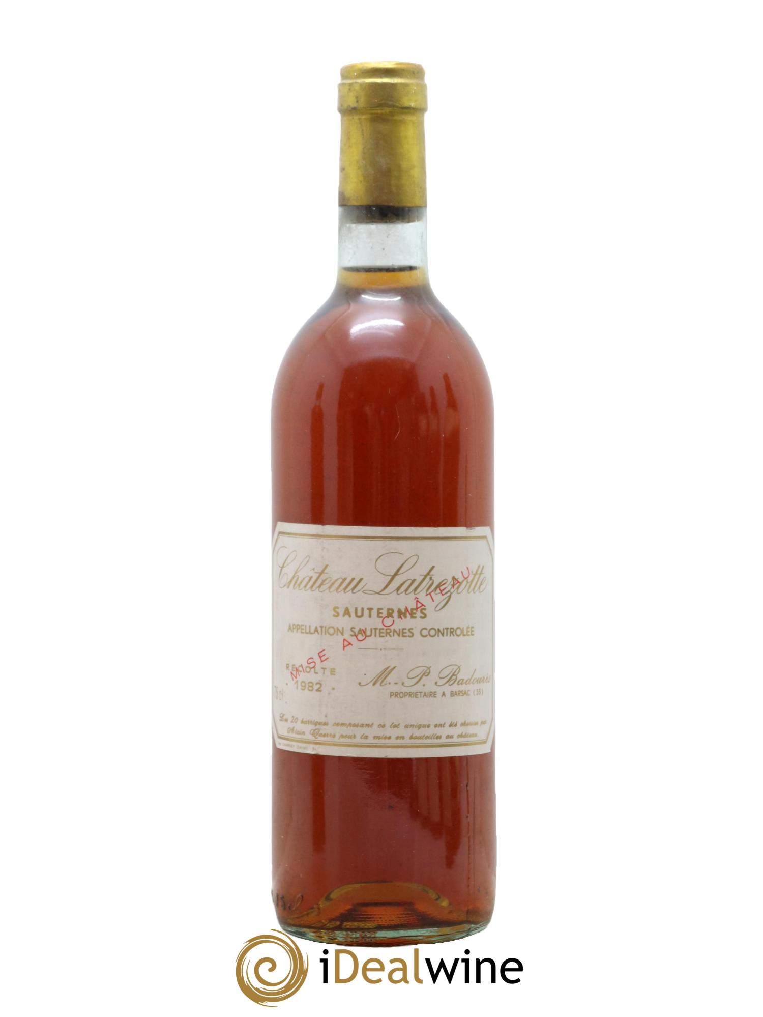 Sauternes Chateau Latrezotte 1982 - Posten von 1 Flasche - 0