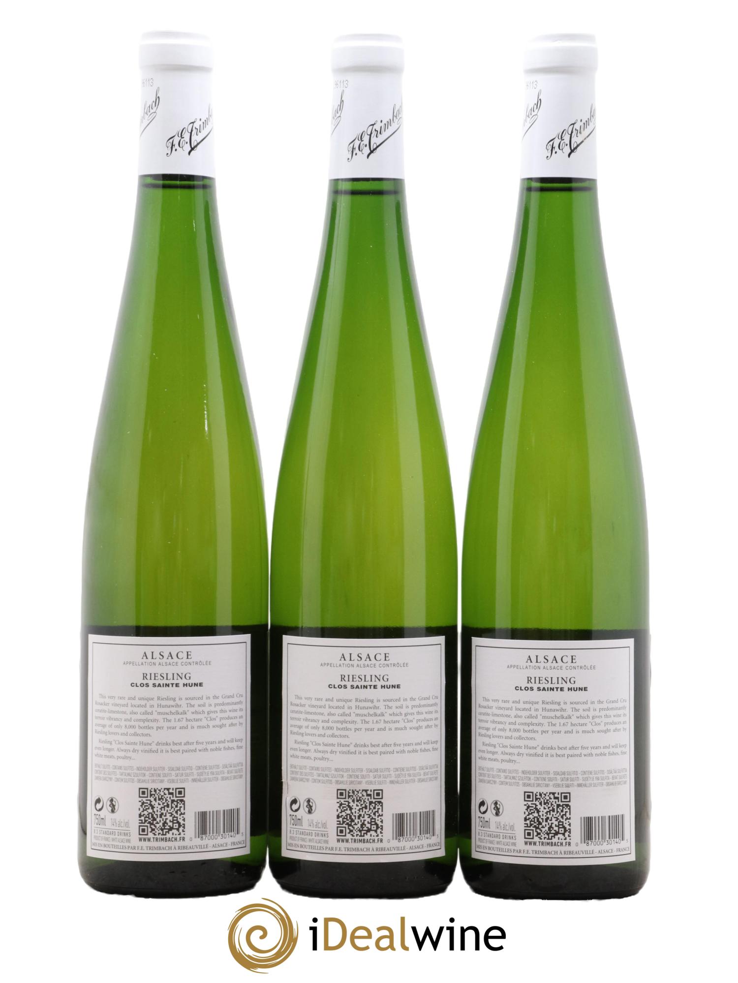 Alsace Riesling Clos Sainte-Hune Trimbach (Domaine)  2011 - Lot de 3 bouteilles - 1