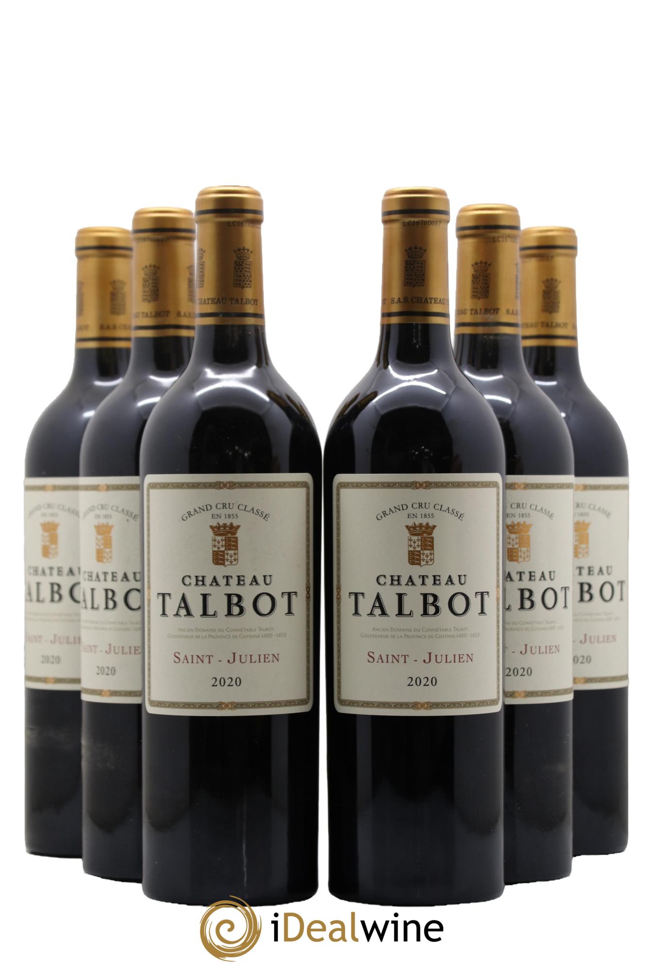 Château Talbot 4ème Grand Cru Classé 2020 - Lot of 6 bottles - 0