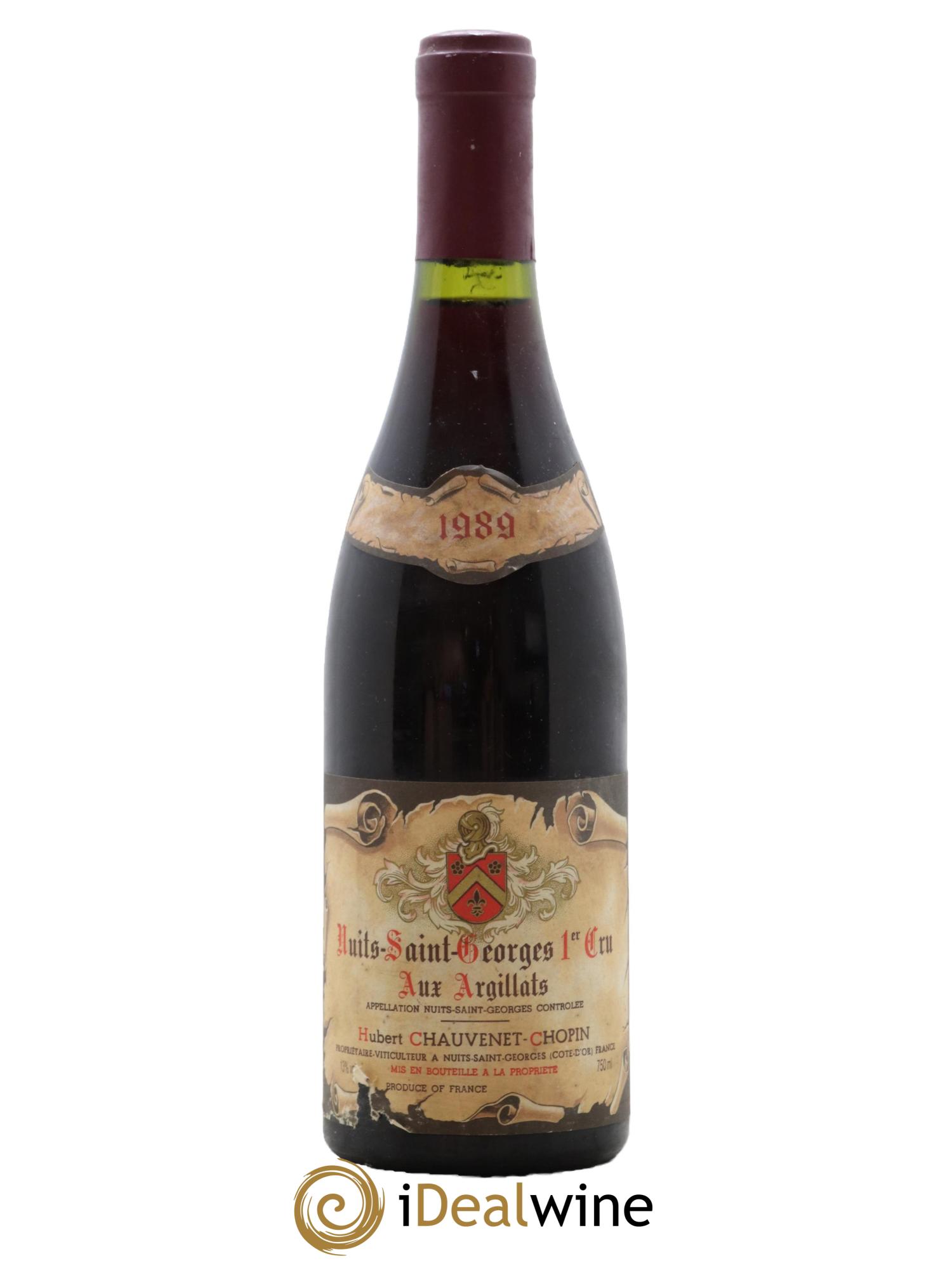 Nuits Saint-Georges 1er Cru Aux Argillats Chauvenet-Chopin 1989 - Lot of 1 bottle - 0