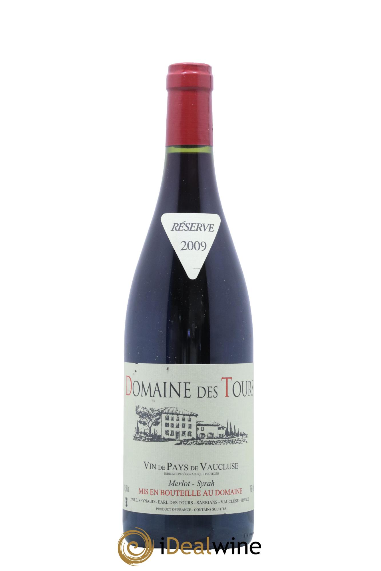 IGP Pays du Vaucluse (Vin de Pays du Vaucluse) Domaine des Tours Merlot-Syrah Emmanuel Reynaud  2009 - Lot of 1 bottle - 0