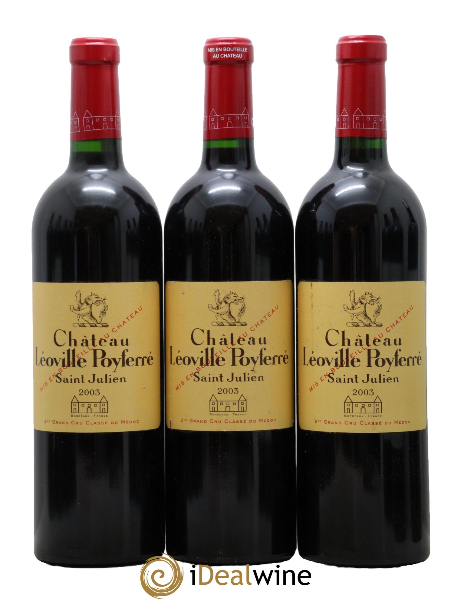 Château Léoville Poyferré 2ème Grand Cru Classé 2003 - Lotto di 3 bottiglie - 0