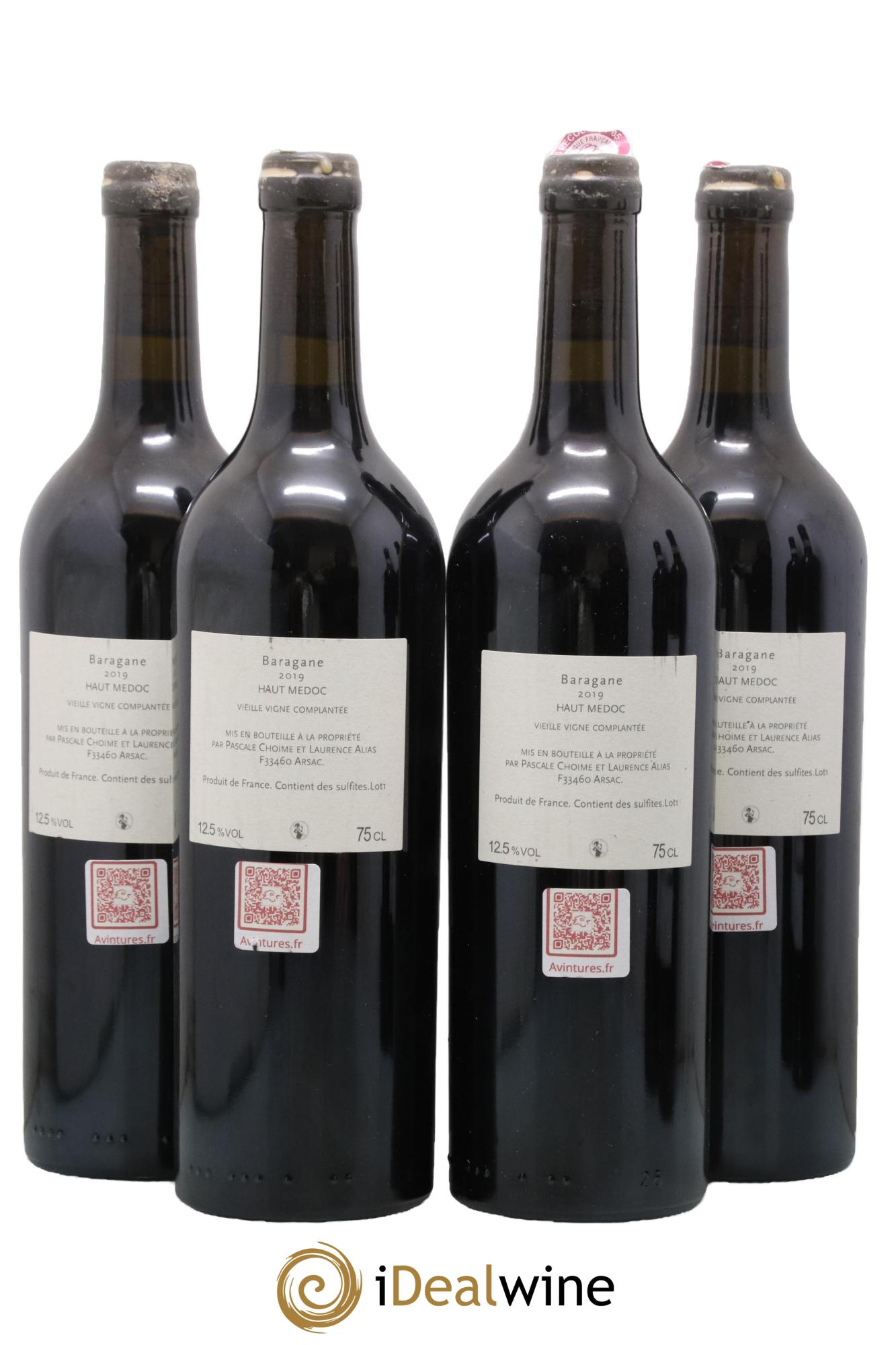 Haut Médoc Baragane Vieille Vigne Complantée Pascale Choime et Laurence Alias 2019 - Lot de 4 bouteilles - 1