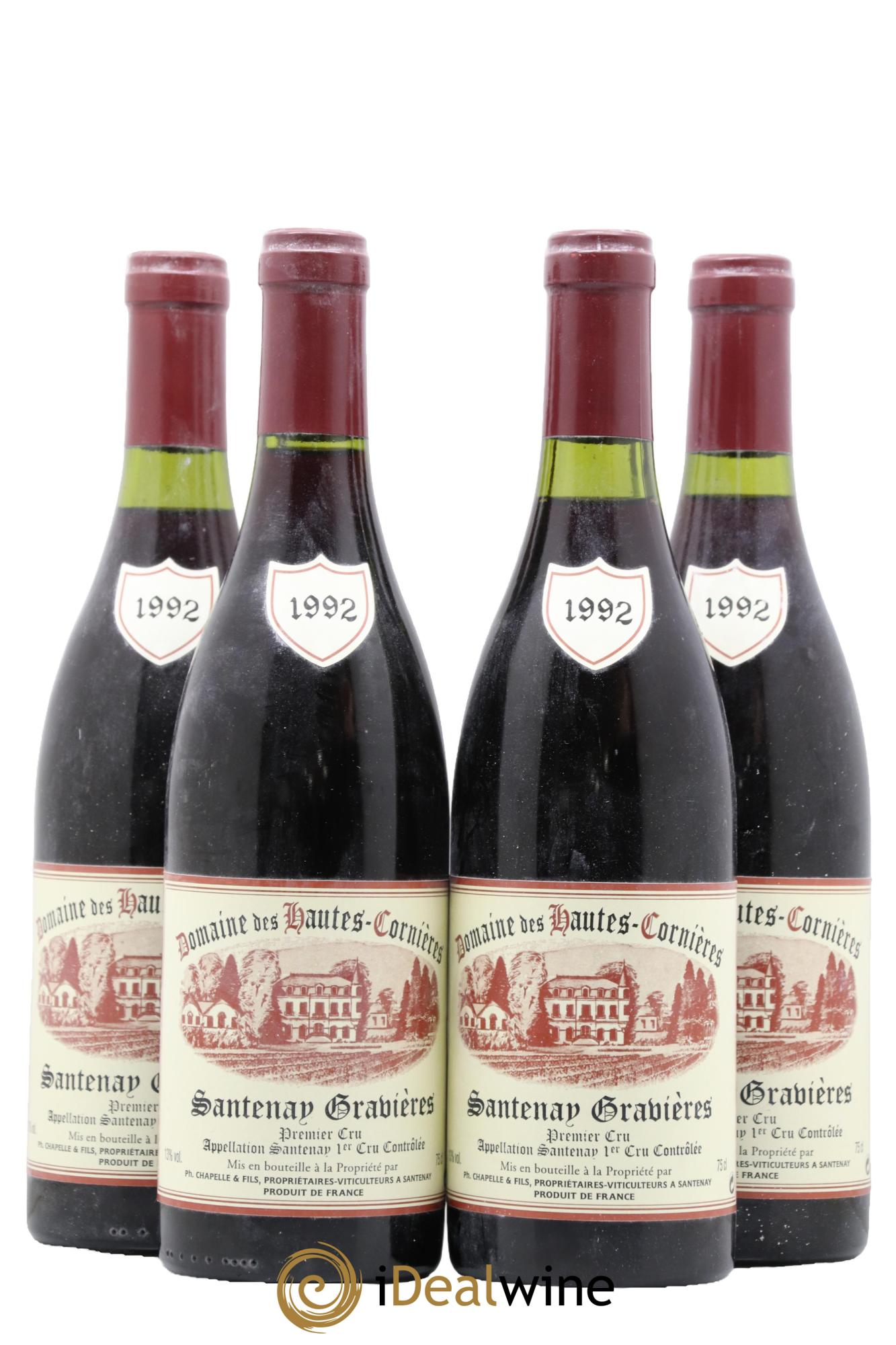 Santenay 1er Cru Santenay Gravieres Domaine des Hautes Cornieres 1992 - Lotto di 4 bottiglie - 0