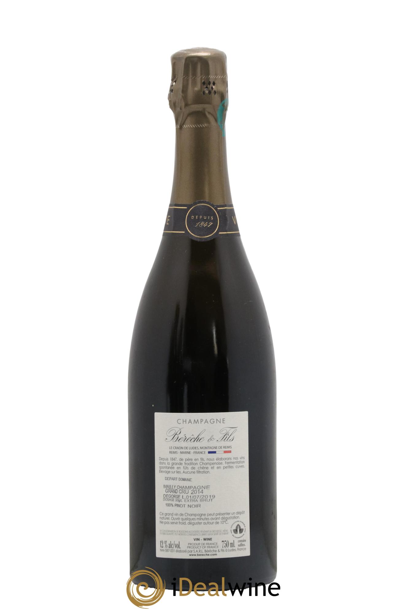 Mailly-Champagne Grand Cru Bérêche et Fils 2014 - Lotto di 1 bottiglia - 1