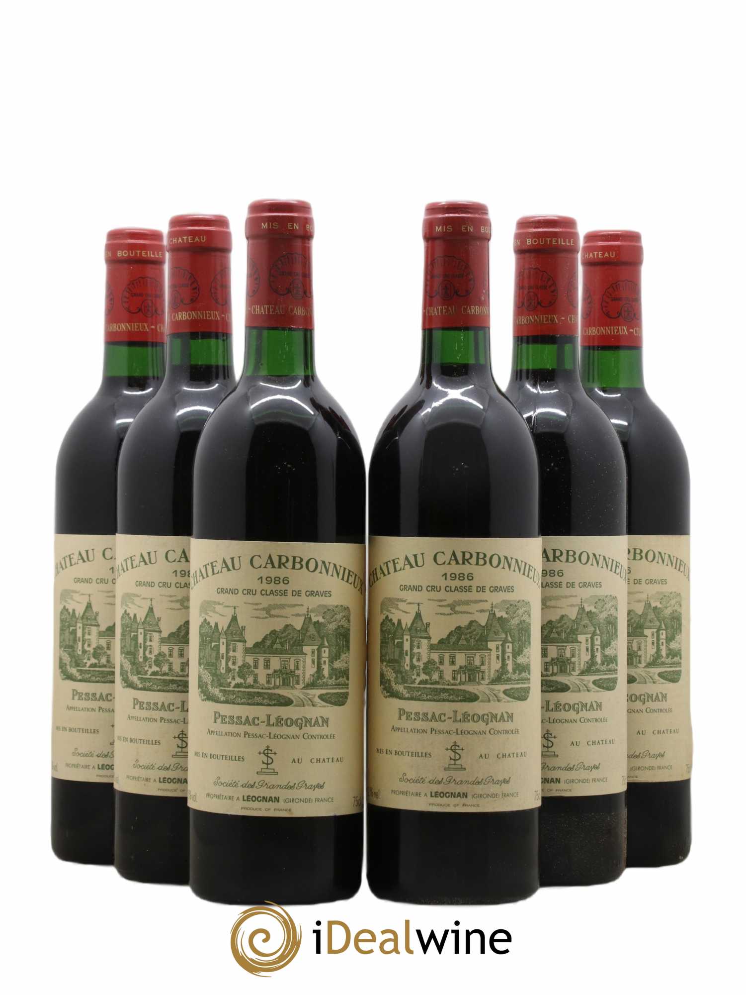 Château Carbonnieux Cru Classé de Graves  1986 - Lot of 6 bottles - 0