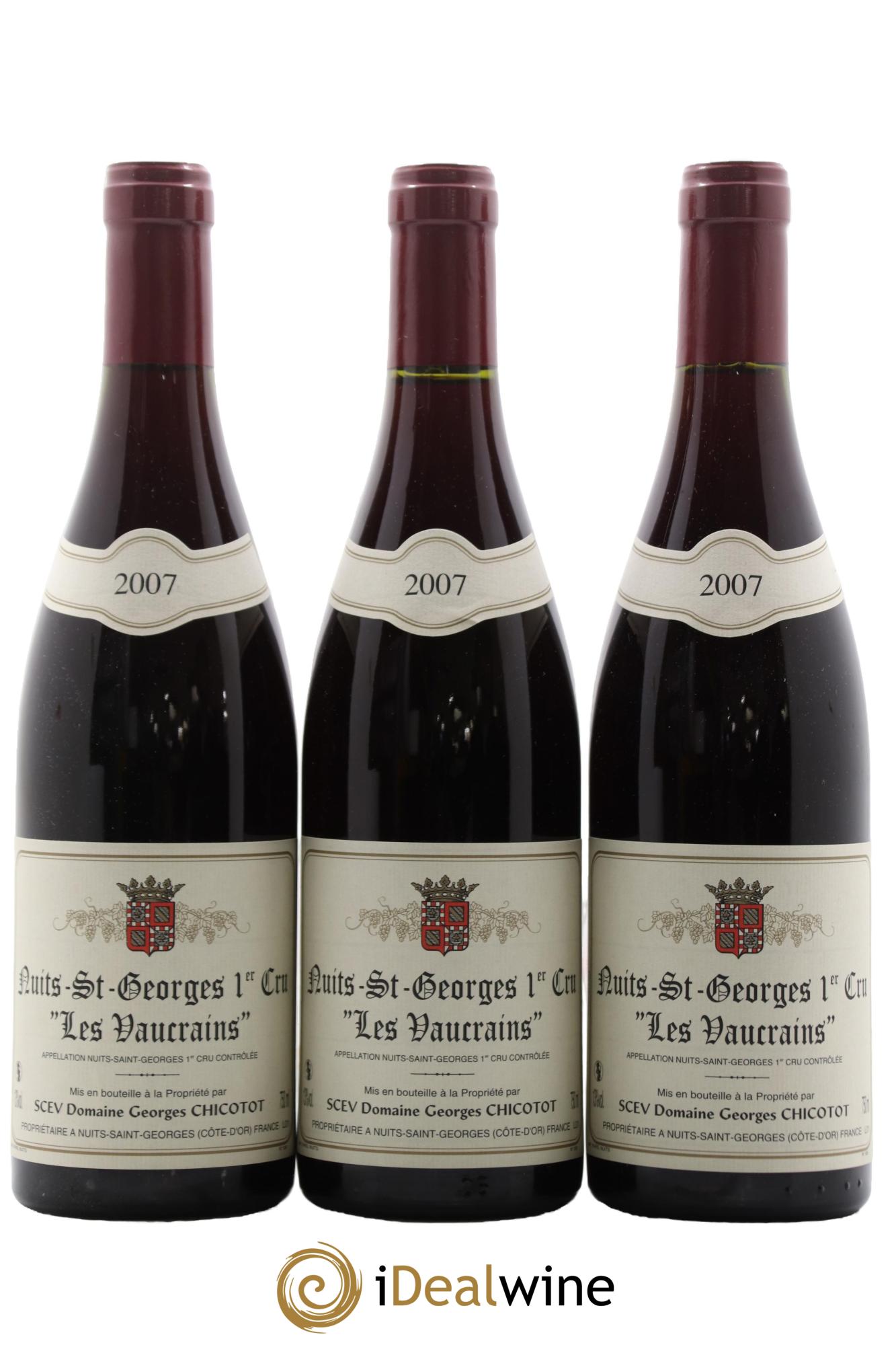 Nuits Saint-Georges 1er Cru Les Vaucrains Chicotot 2007 - Lotto di 3 bottiglie - 0