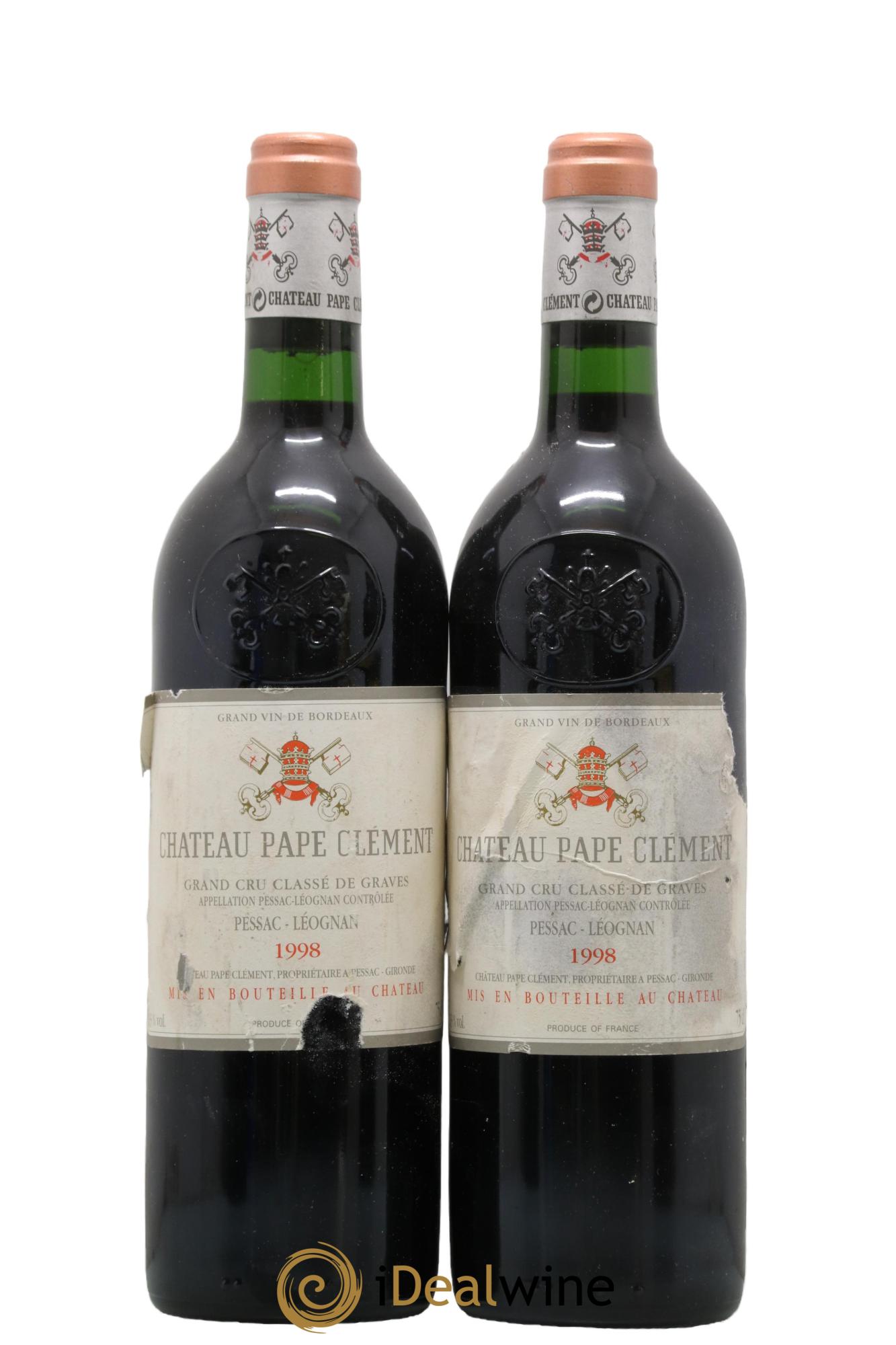 Château Pape Clément Cru Classé de Graves 1998 - Lot de 2 bouteilles - 0