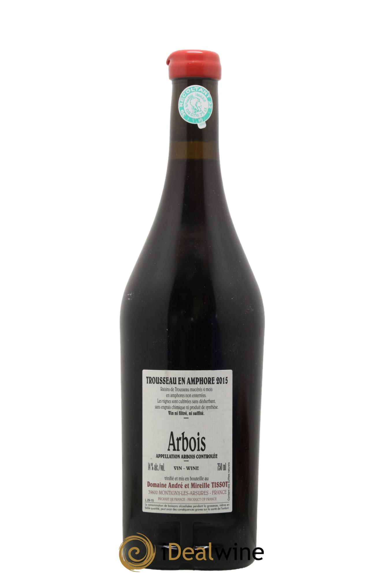 Arbois Trousseau Amphore Bénédicte et Stéphane Tissot 2015 - Lotto di 1 bottiglia - 1