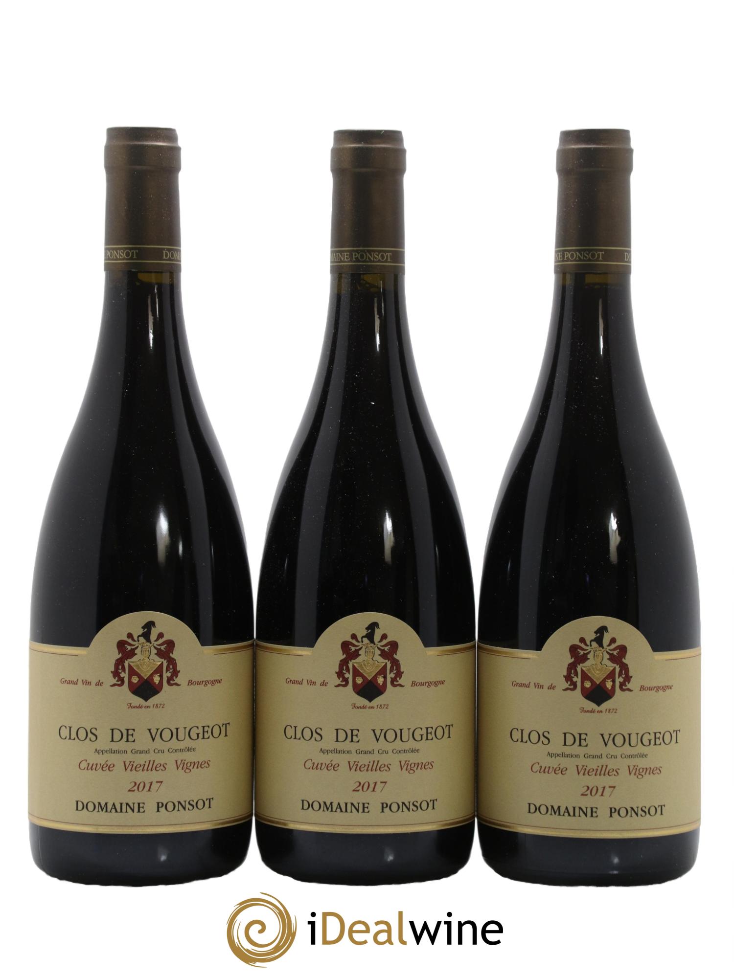 Clos de Vougeot Grand Cru Vieilles Vignes Ponsot (Domaine) 2017 - Lot de 3 bouteilles - 0