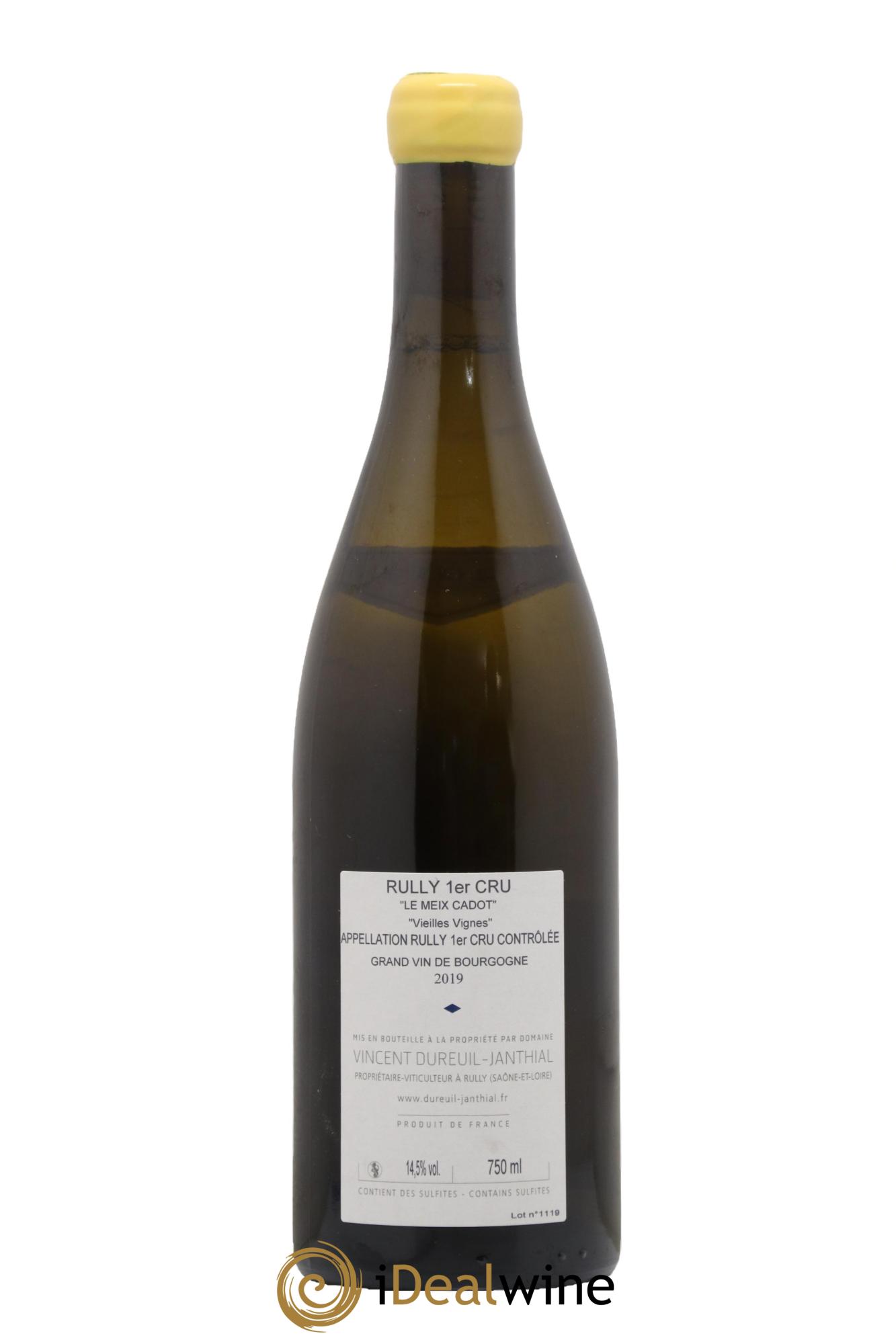 Rully 1er Cru Le Meix Cadot Vieilles Vignes Vincent Dureuil-Janthial 2019 - Lotto di 1 bottiglia - 1