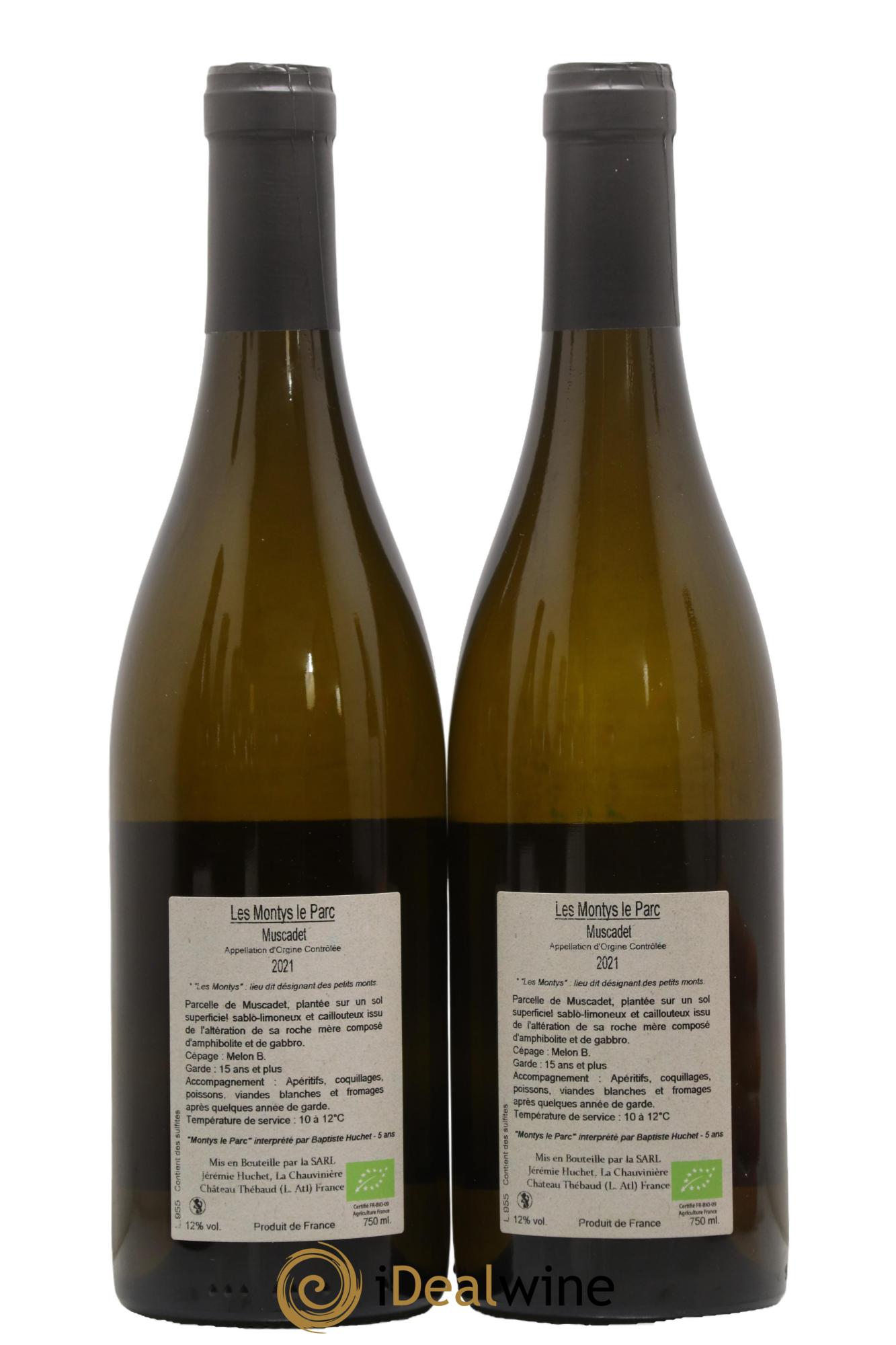 Muscadet Les Montys Le Parc Domaine de la Chauviniere 2021 - Lot of 2 bottles - 1