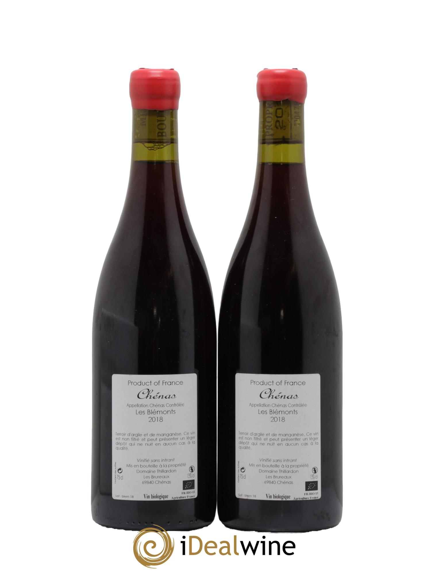 Chénas Les Blémonts Paul-Henri Thillardon 2018 - Lot de 2 bouteilles - 1