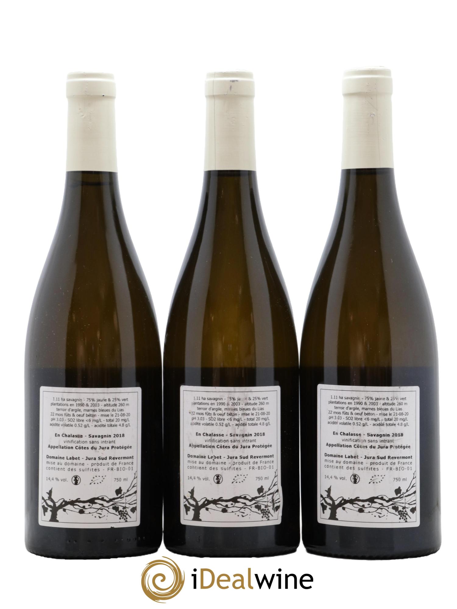 Côtes du Jura Fleur de Savagnin En Chalasse Romain - Julien  - Charline Labet 2018 - Lotto di 3 bottiglie - 1