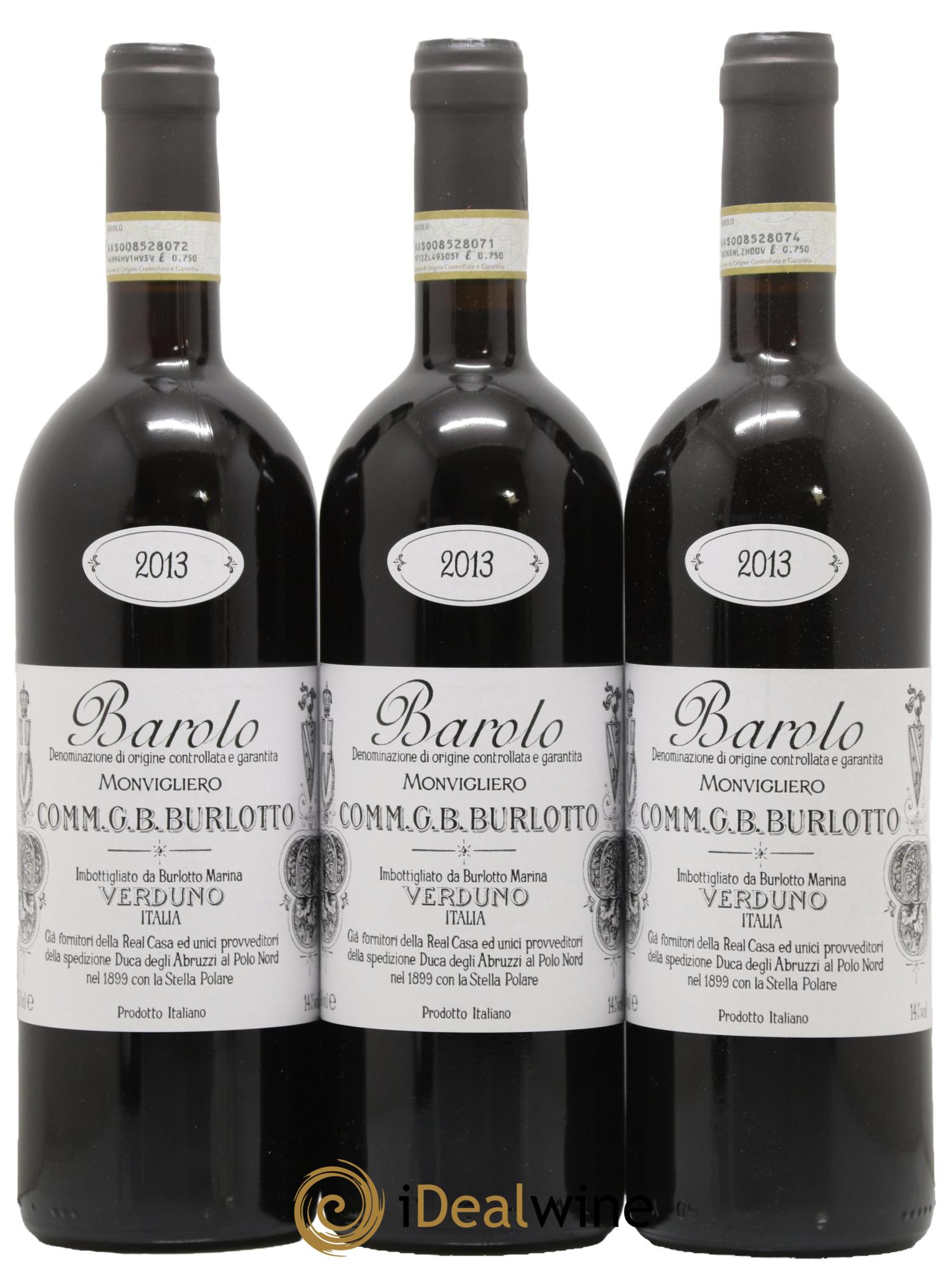 Barolo DOCG Monvigliero Comm. Giovan Battista Burlotto 2013 - Lot of 3 bottles - 0