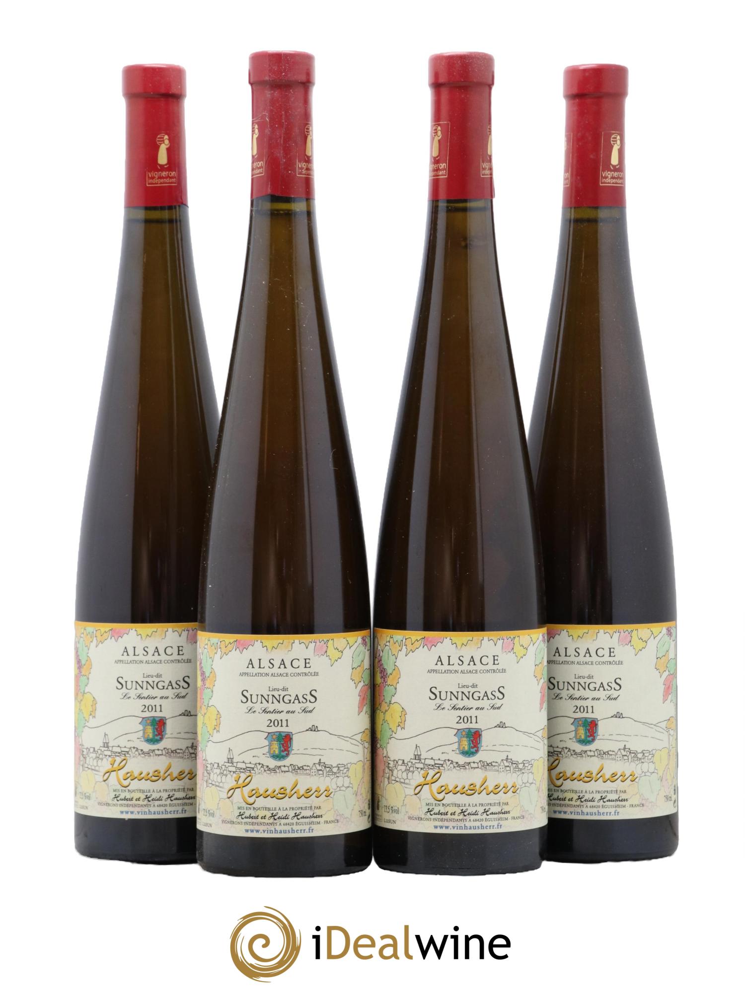 Alsace Sunngass Hubert Et Heidi Hausherr 2011 - Lot of 4 bottles - 0