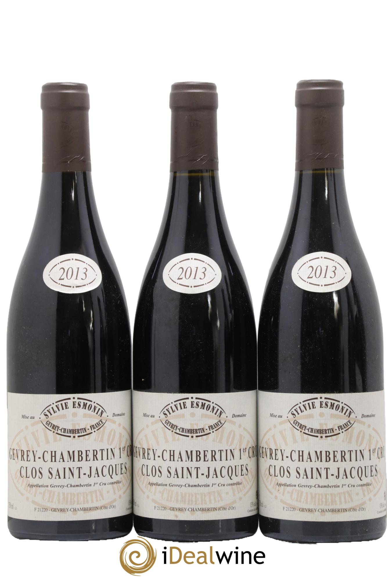 Gevrey-Chambertin 1er Cru Clos Saint Jacques Sylvie Esmonin 2013 - Lot of 3 bottles - 0