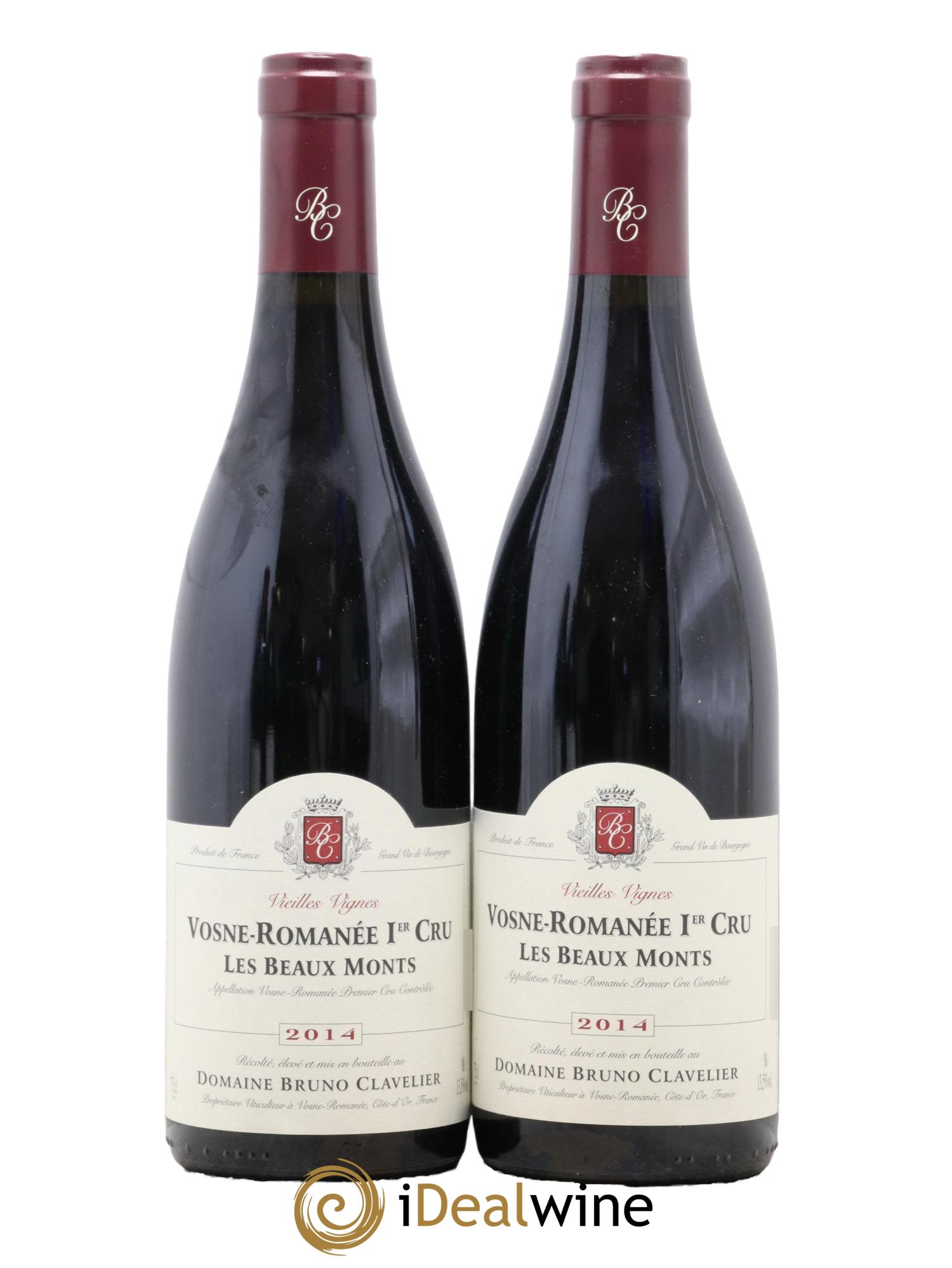 Vosne-Romanée 1er Cru Les Beaux Monts Vieilles vignes  Bruno Clavelier 2014 - Posten von 2 Flaschen - 0