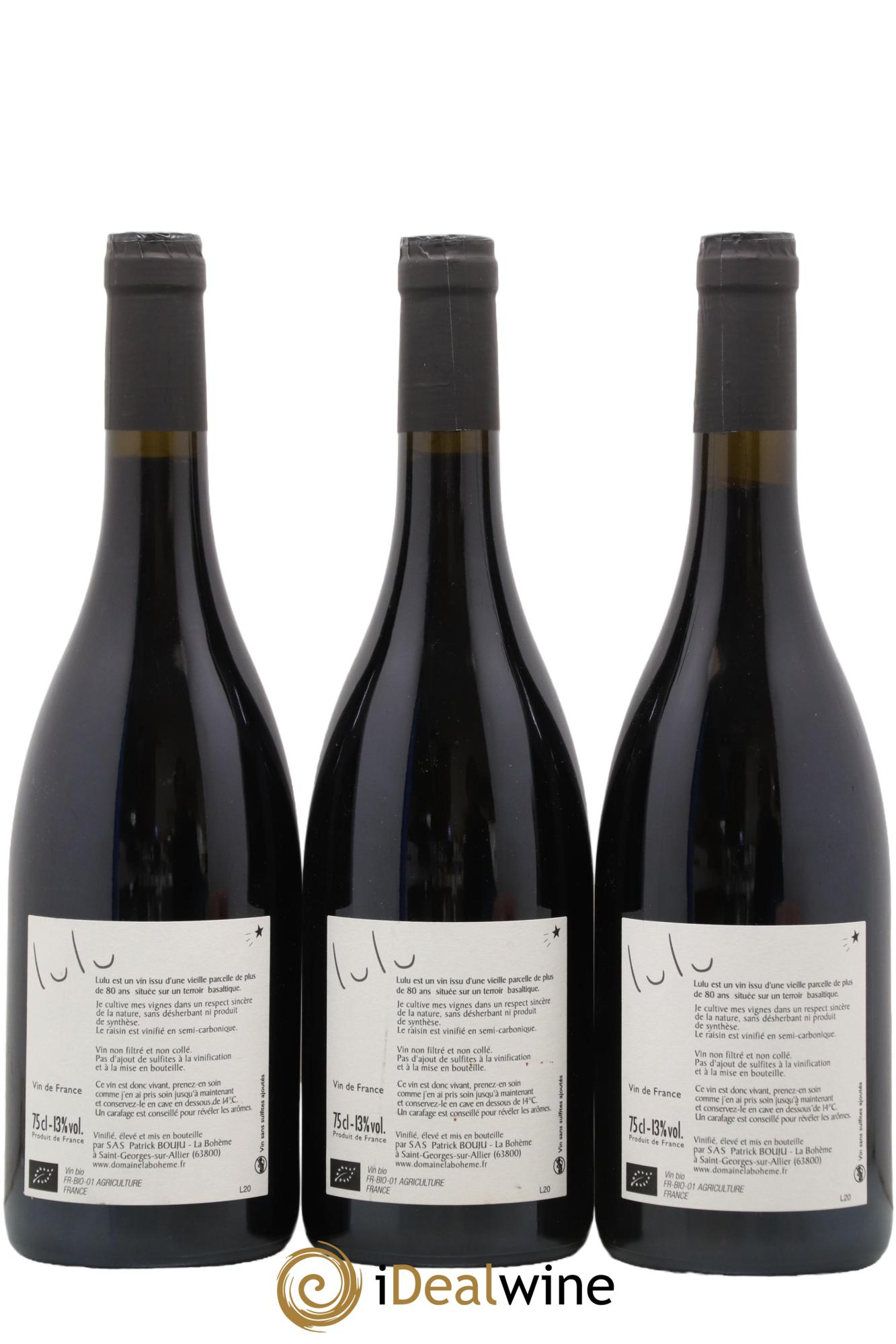 Vin de France Lulu Patrick Bouju - La Bohème  2020 - Lot de 3 bouteilles - 1