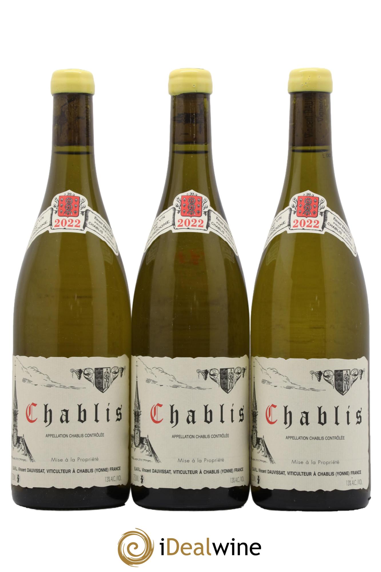 Chablis Vincent Dauvissat (Domaine)  2022 - Posten von 3 Flaschen - 0