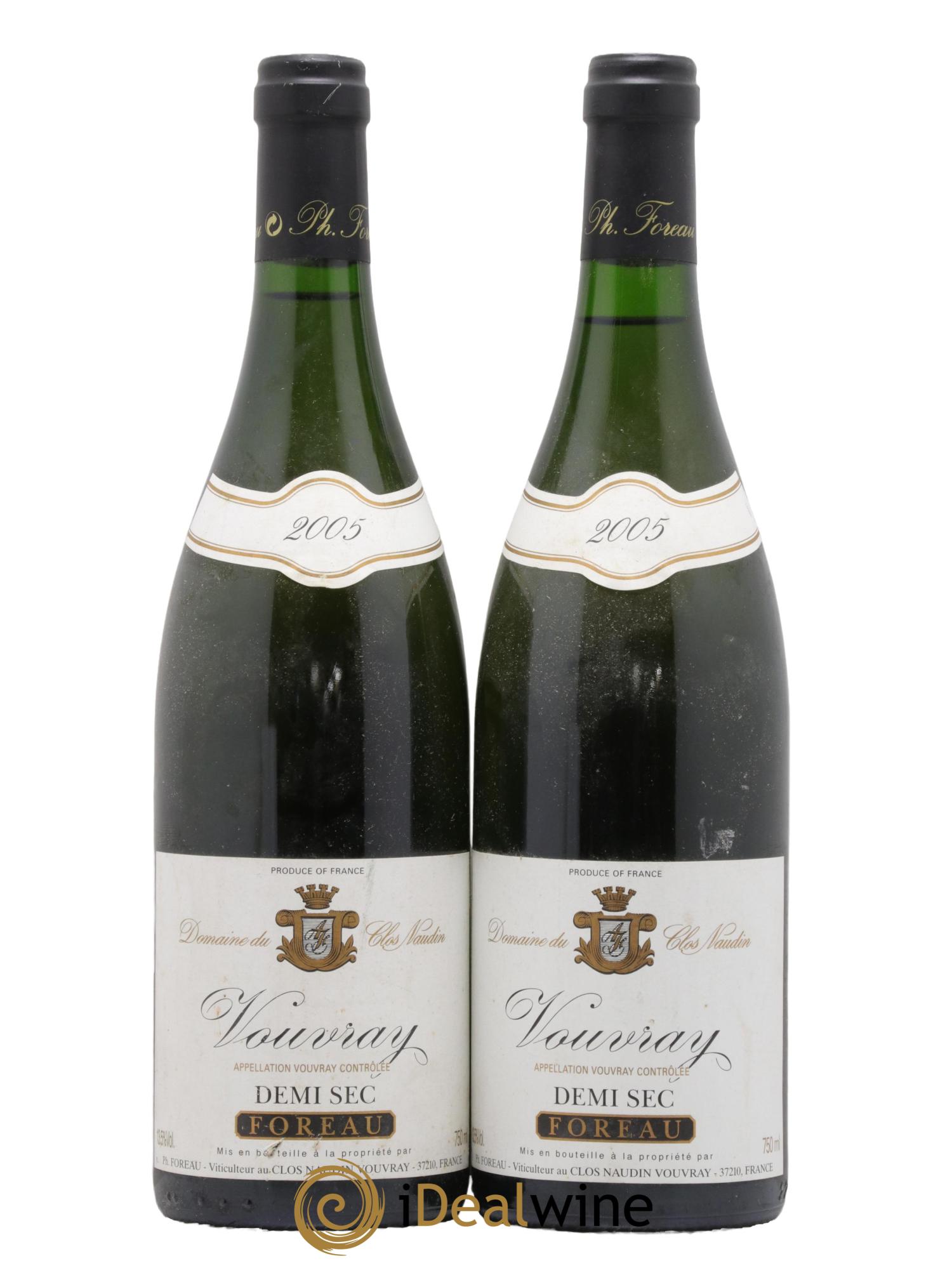 Vouvray Demi-Sec Clos Naudin - Philippe Foreau 2005 - Lot de 2 bouteilles - 0