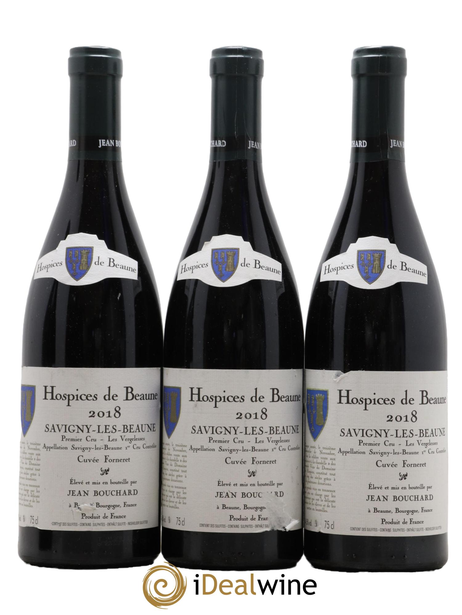 Savigny-lès-Beaune 1er Cru Les Vergelesses Hospices de Beaune Cuvée Forneret Domaine Jean Bouchard 2018 - Lotto di 3 bottiglie - 0