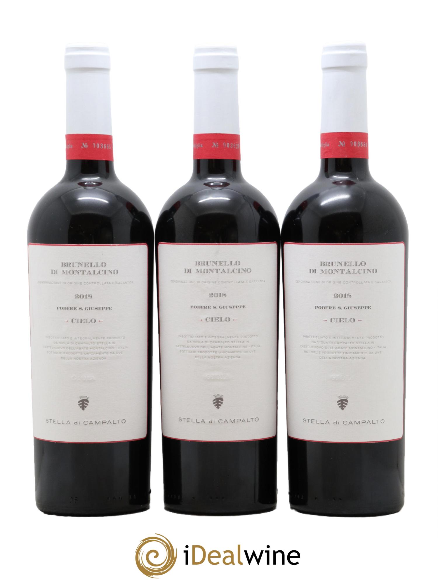 Brunello di Montalcino DOCG Cielo Stella di Campalto 2018 - Lot de 3 bouteilles - 0