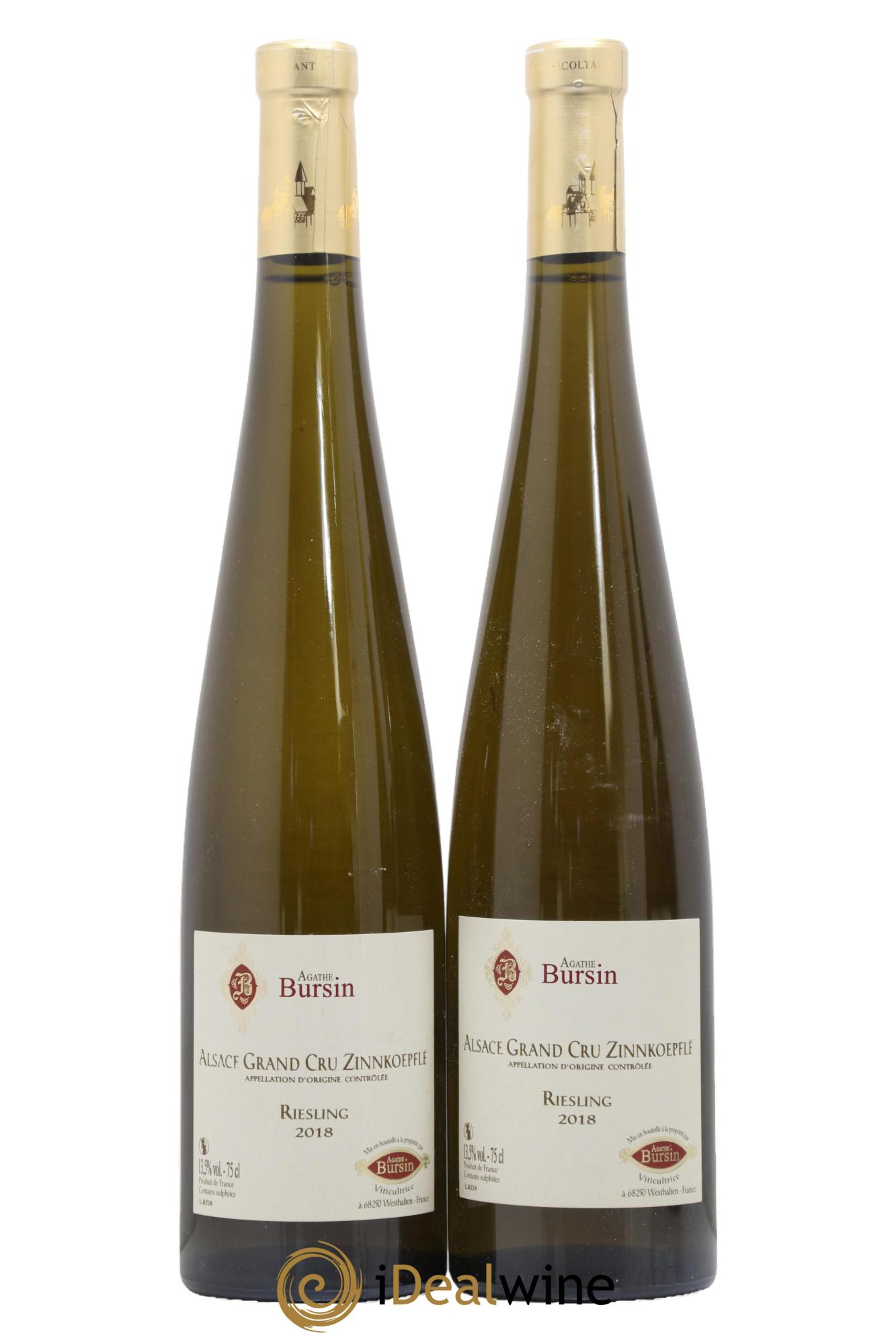 Alsace Riesling Grand Cru Zinnkoepflé Agathe Bursin 2018 - Posten von 2 Flaschen - 0