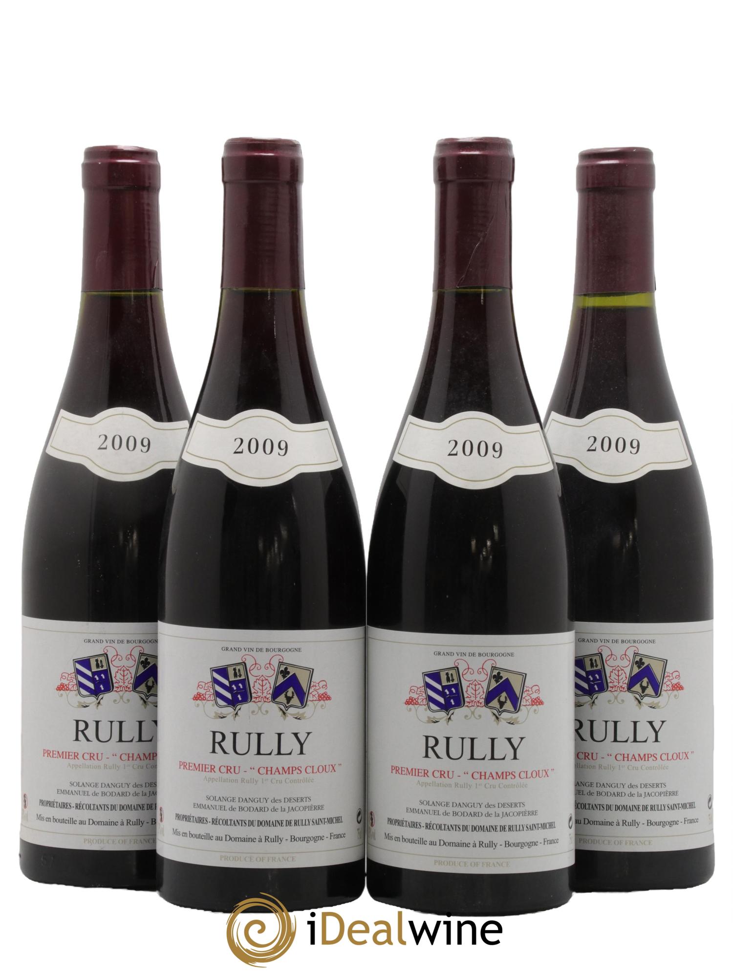 Rully 1er Cru Champs Clouds Solange Danguy des Deserts Emmanuel de Bodard de la Jacopierre 2009 - Lotto di 4 bottiglie - 0