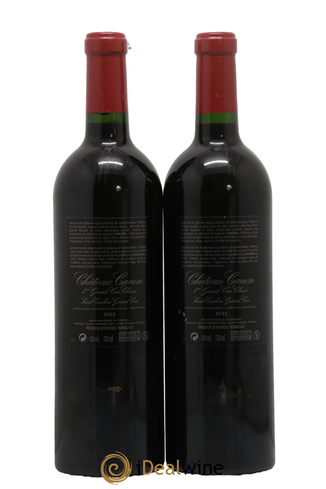 Château Canon 1er Grand Cru Classé B  2015 - Lot de 2 bouteilles - 1