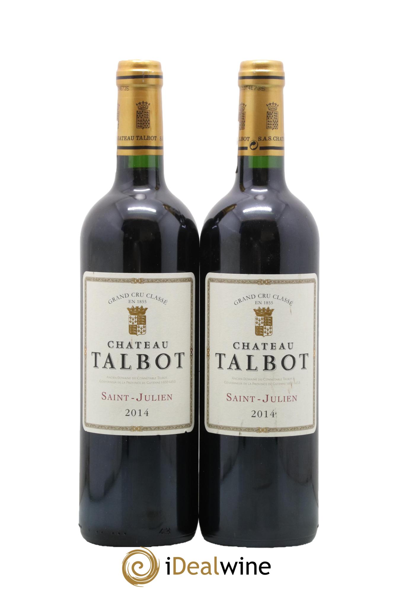 Château Talbot 4ème Grand Cru Classé 2014 - Lotto di 2 bottiglie - 0