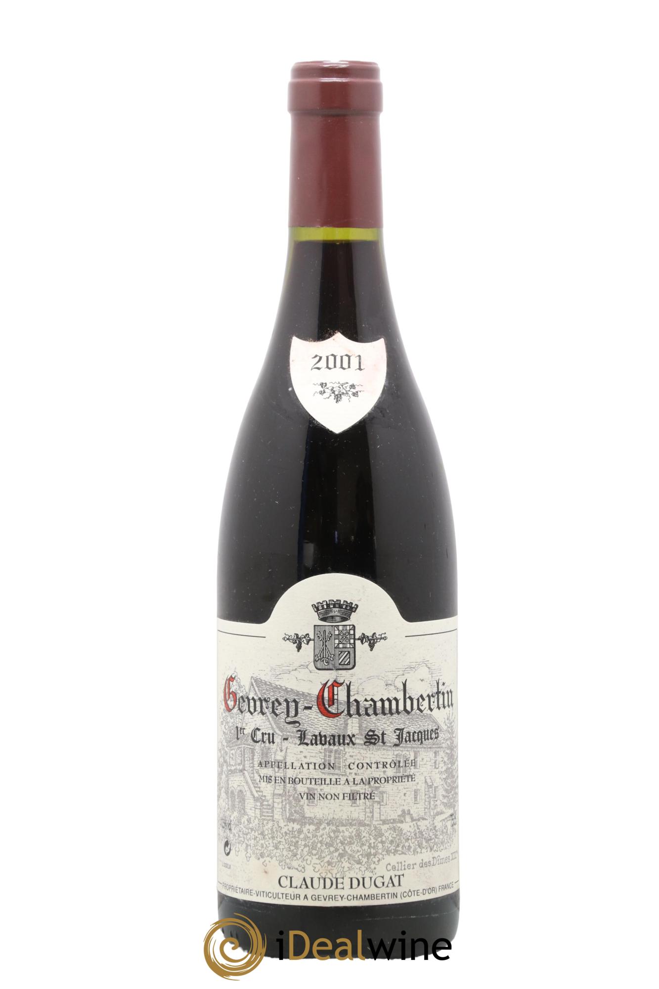 Gevrey-Chambertin 1er Cru Lavaux Saint-Jacques Claude Dugat 2001 - Lot de 1 bouteille - 0