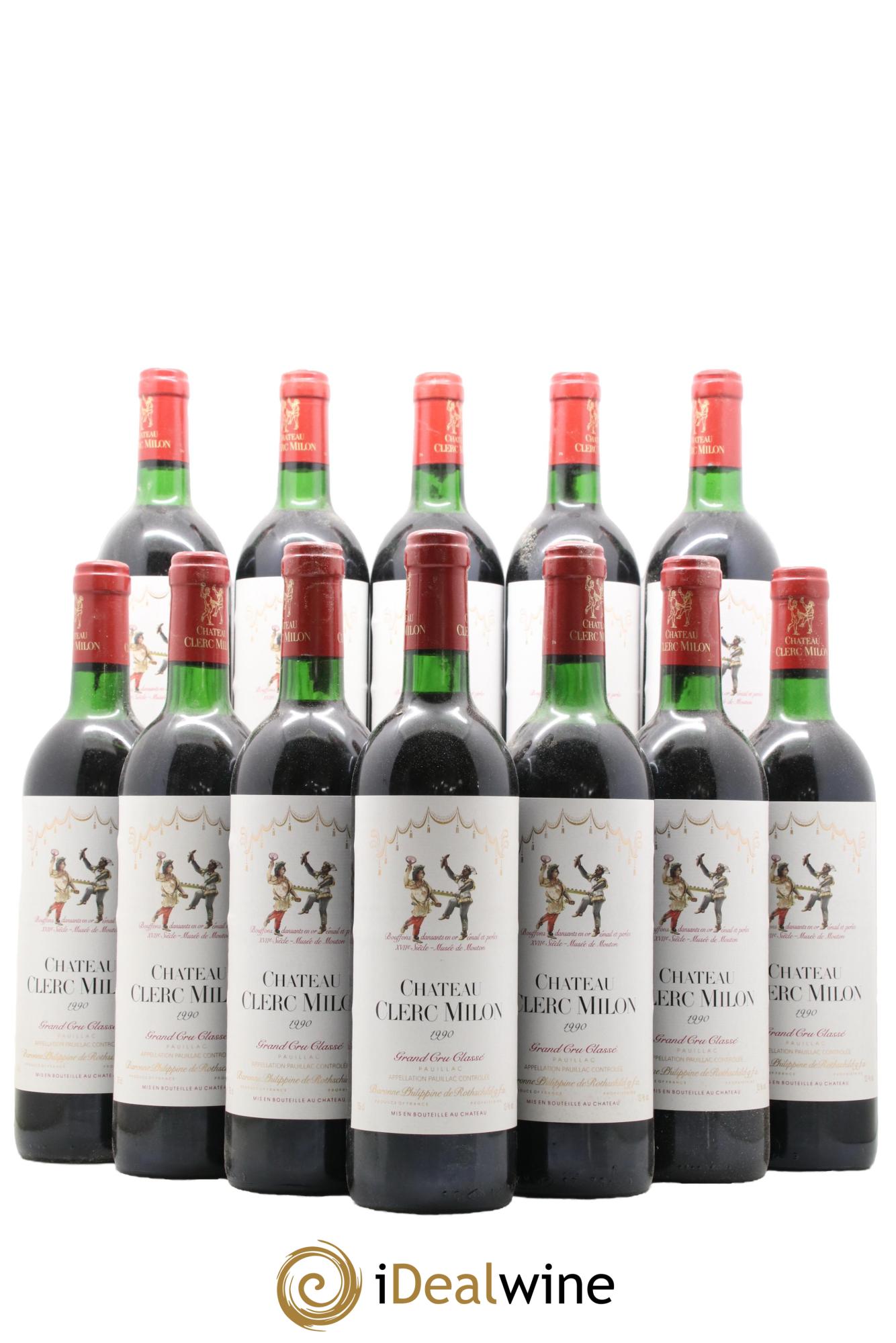 Château Clerc Milon 5ème Grand Cru Classé 1990 - Lot of 12 bottles - 0