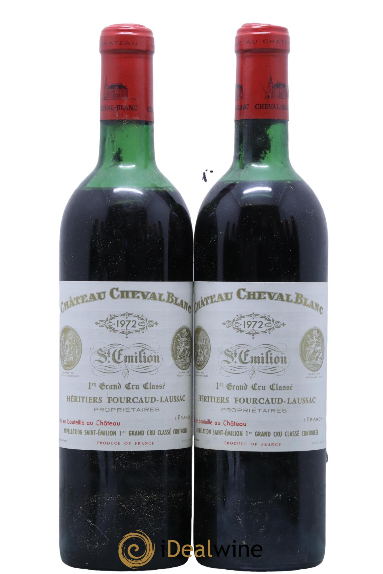 Château Cheval Blanc 1er Grand Cru Classé A 1972 - Lotto di 2 bottiglie - 0