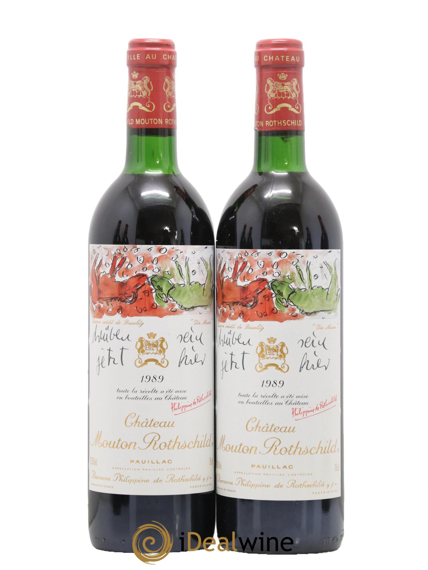 Château Mouton Rothschild 1er Grand Cru Classé 1989 - Lot of 2 bottles - 0