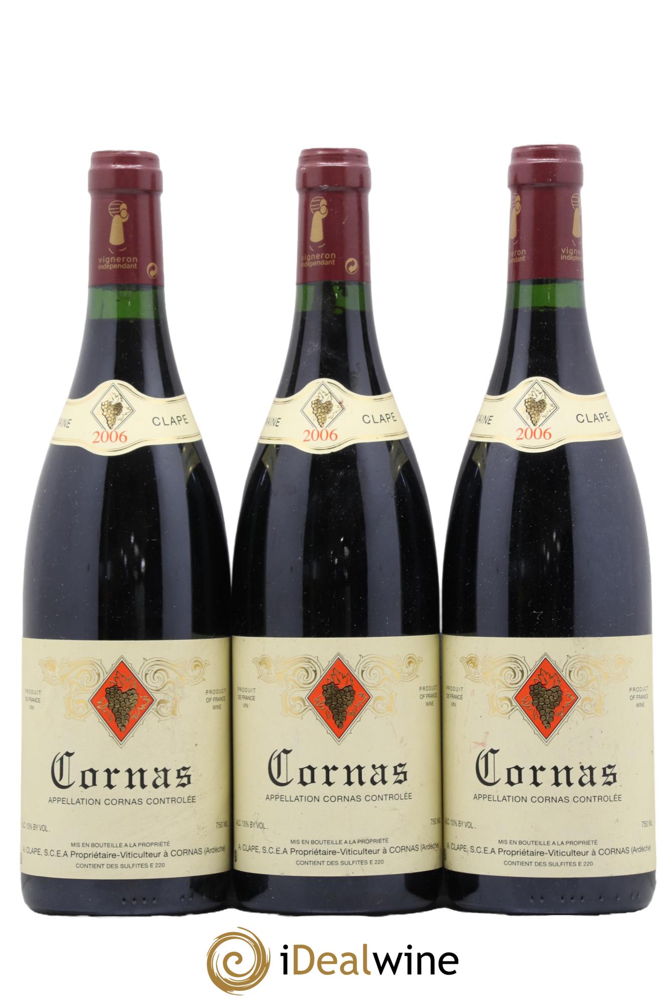 Cornas Auguste Clape  2006 - Lot de 3 bouteilles - 0