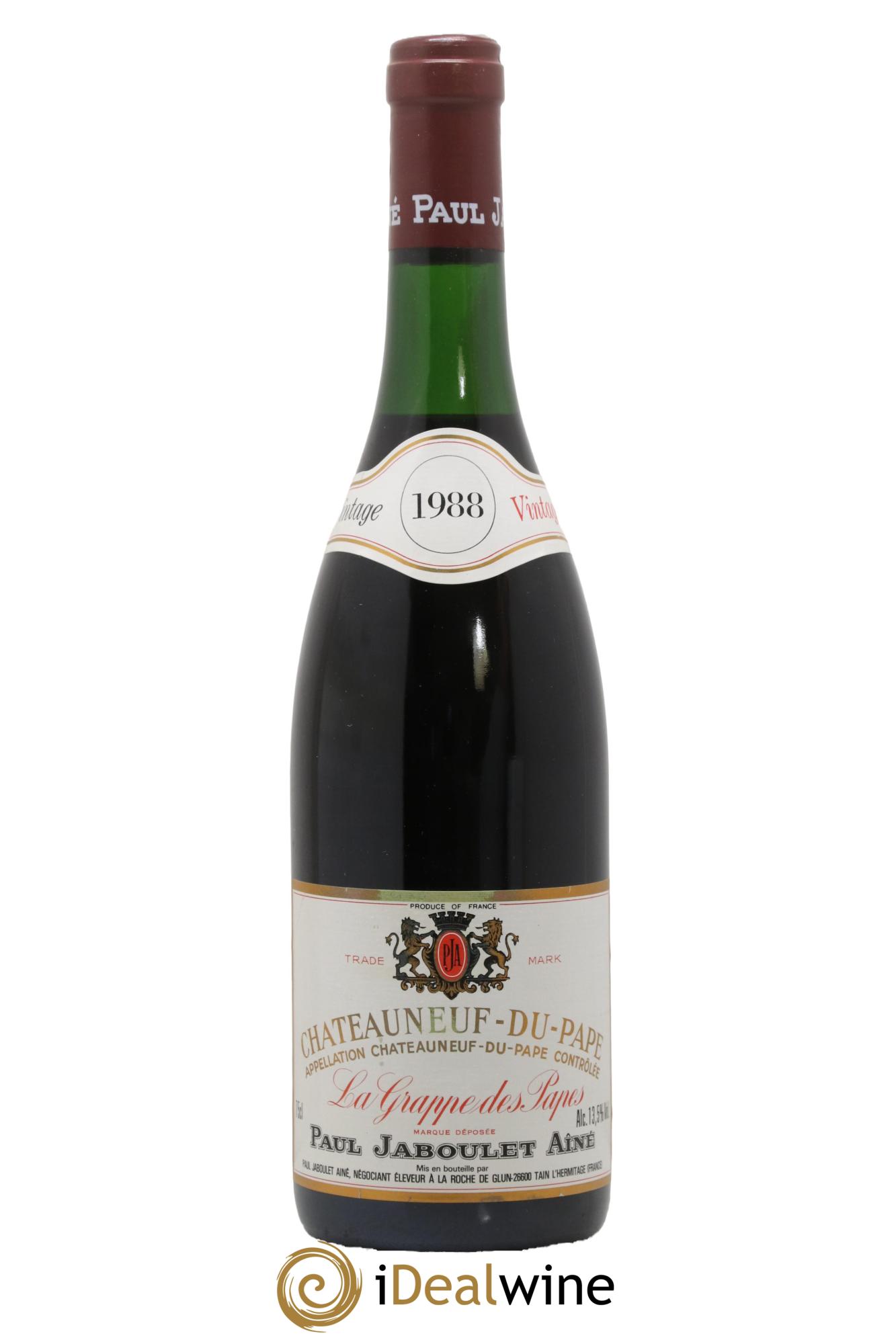 Châteauneuf-du-Pape La Grappe des Papes Paul Jaboulet Ainé 1988 - Lot of 1 bottle - 0