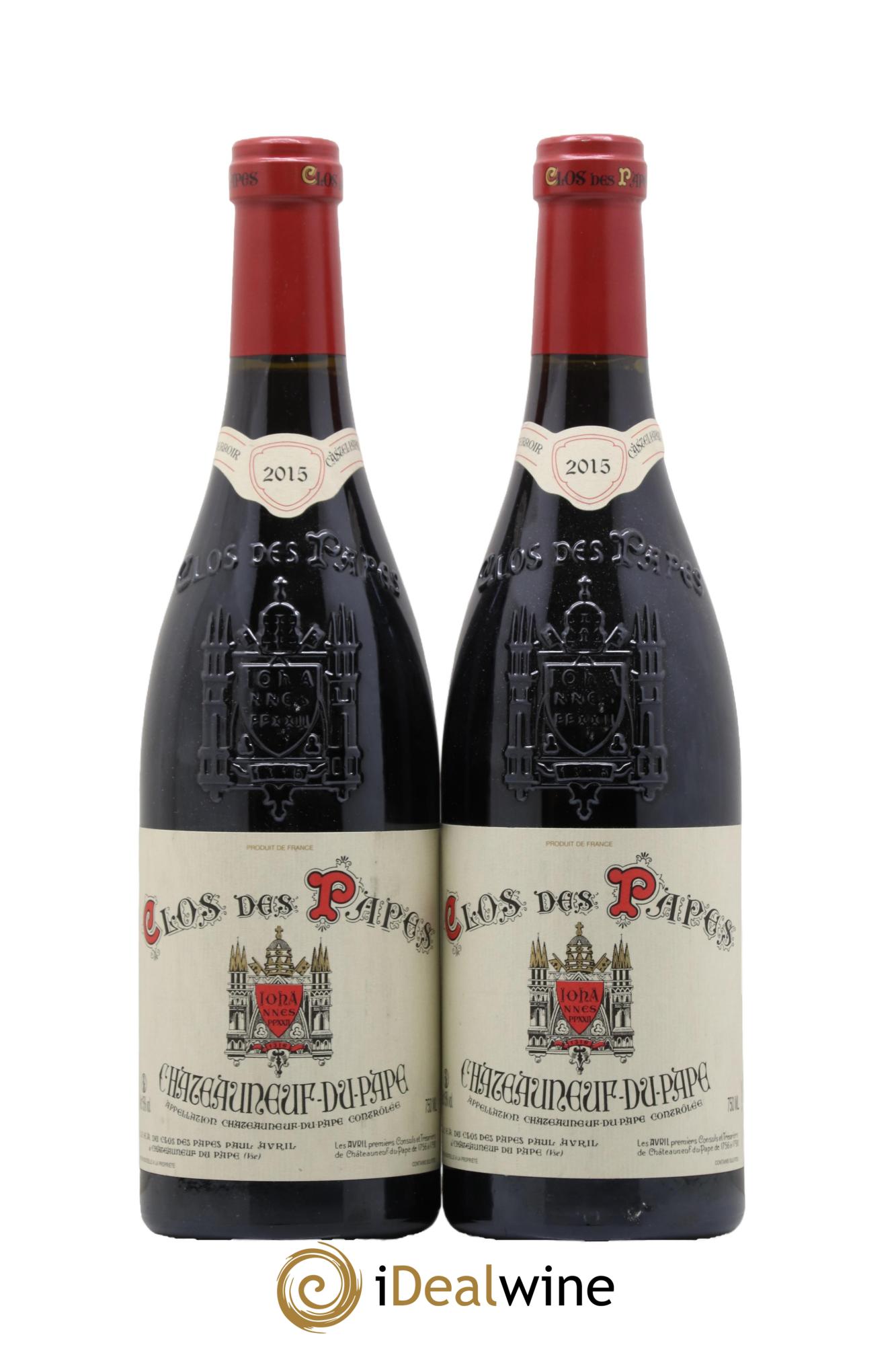 Châteauneuf-du-Pape Clos des Papes - Paul Avril 2015 - Lotto di 2 bottiglie - 0