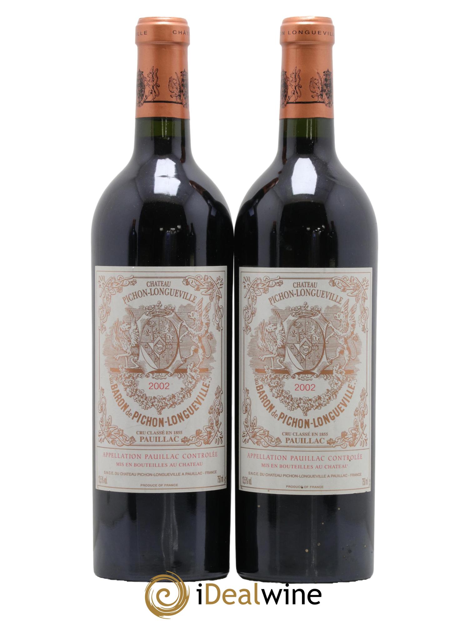 Pichon Longueville Baron 2ème Grand Cru Classé  2002 - Lot of 2 bottles - 0