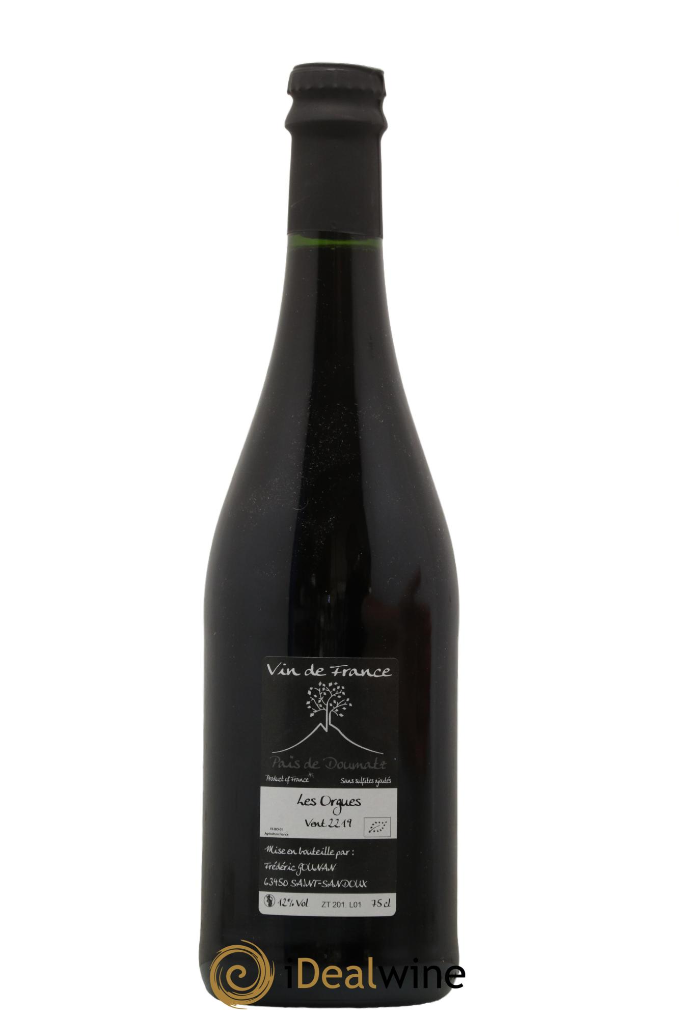 Vin de France Les Orgues Vignoble de l'Arbre Blanc  2019 - Lot de 1 bouteille - 1