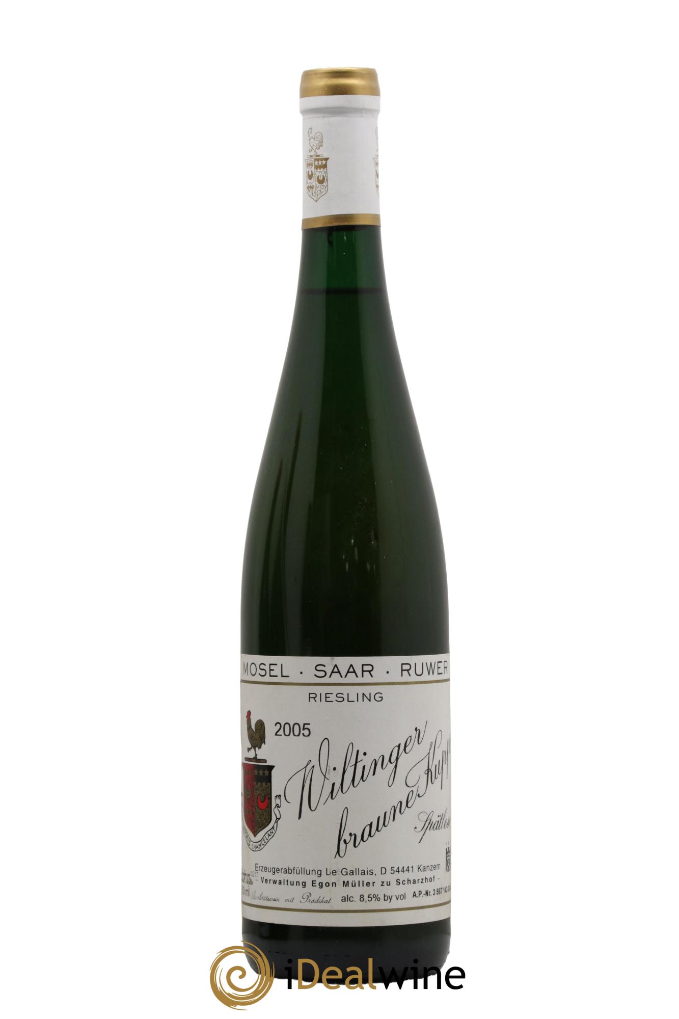 Riesling Wiltinger Braune Kupp Spatlese Egon Muller 2005 - Lot de 1 bouteille - 0