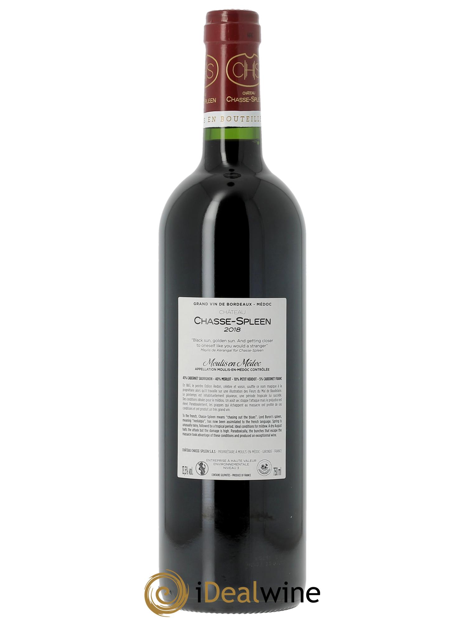 Château Chasse Spleen  2018 - Lot de 1 bouteille - 1