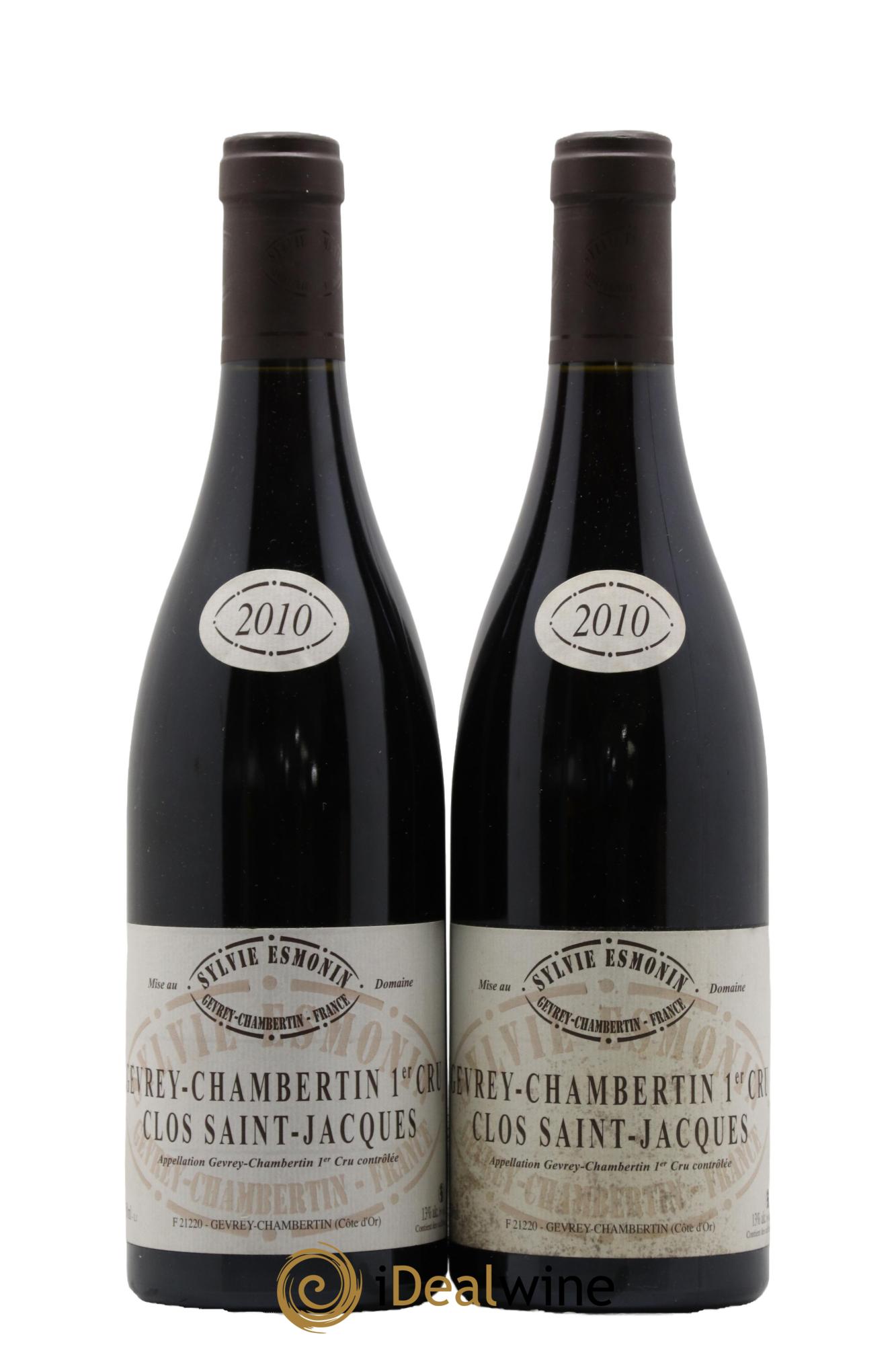 Gevrey-Chambertin 1er Cru Clos Saint Jacques Sylvie Esmonin 2010 - Lot de 2 bouteilles - 0