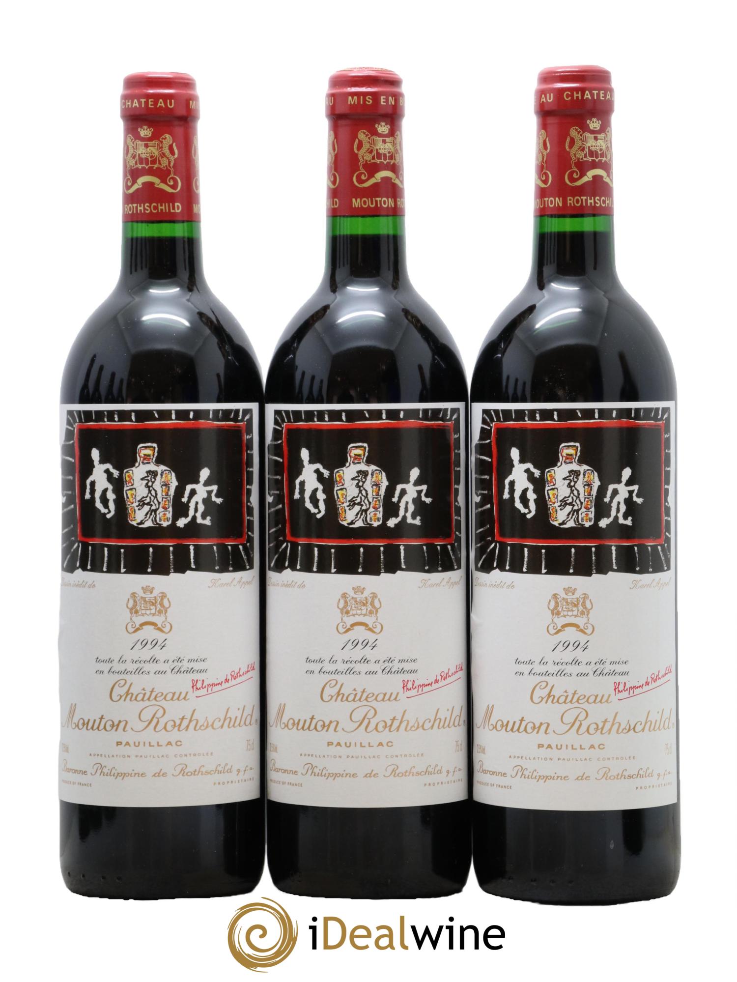 Château Mouton Rothschild 1er Grand Cru Classé 1994 - Posten von 3 Flaschen - 0