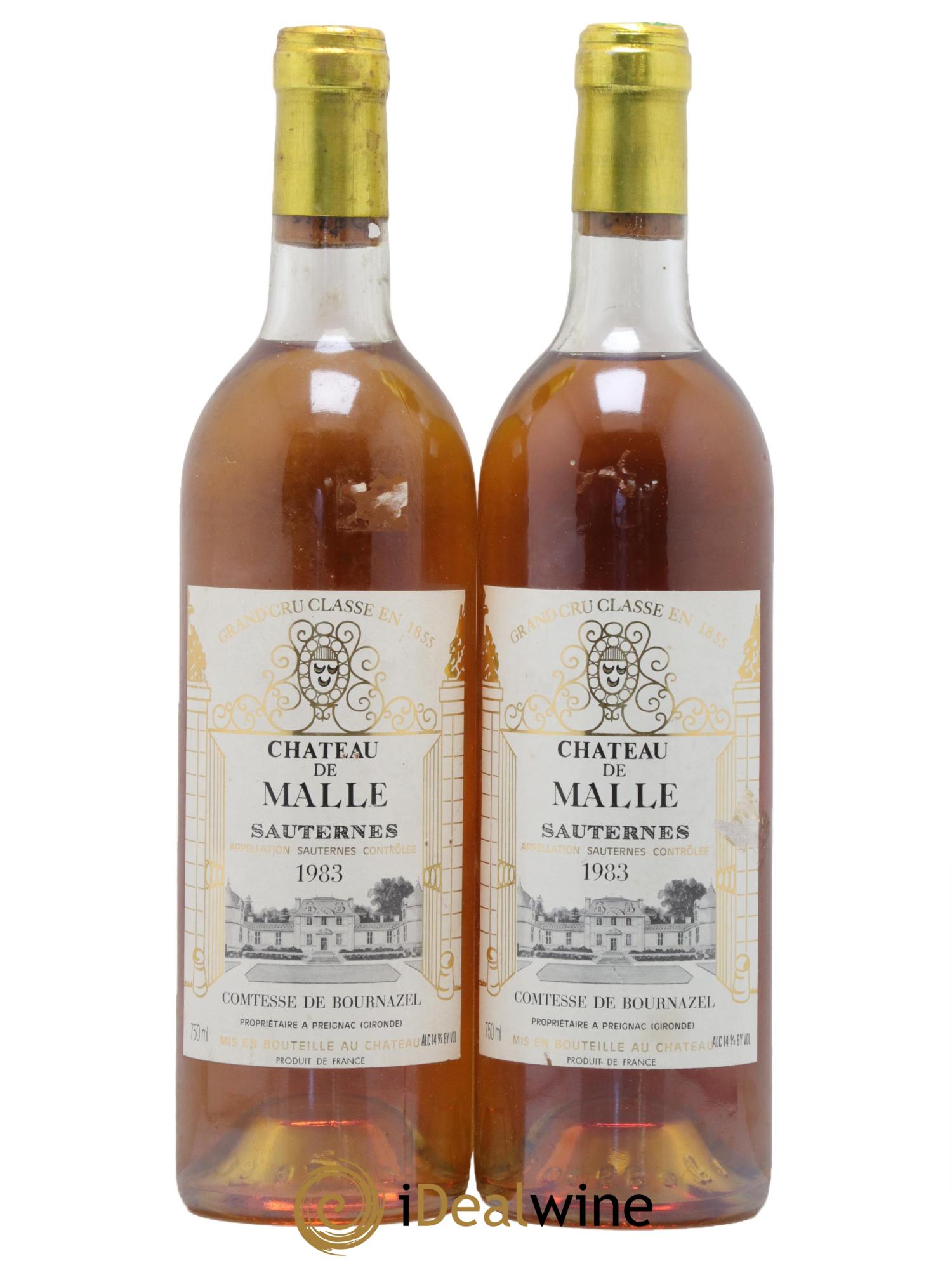 Château de Malle 2ème Grand Cru Classé 1983 - Lot of 2 bottles - 0