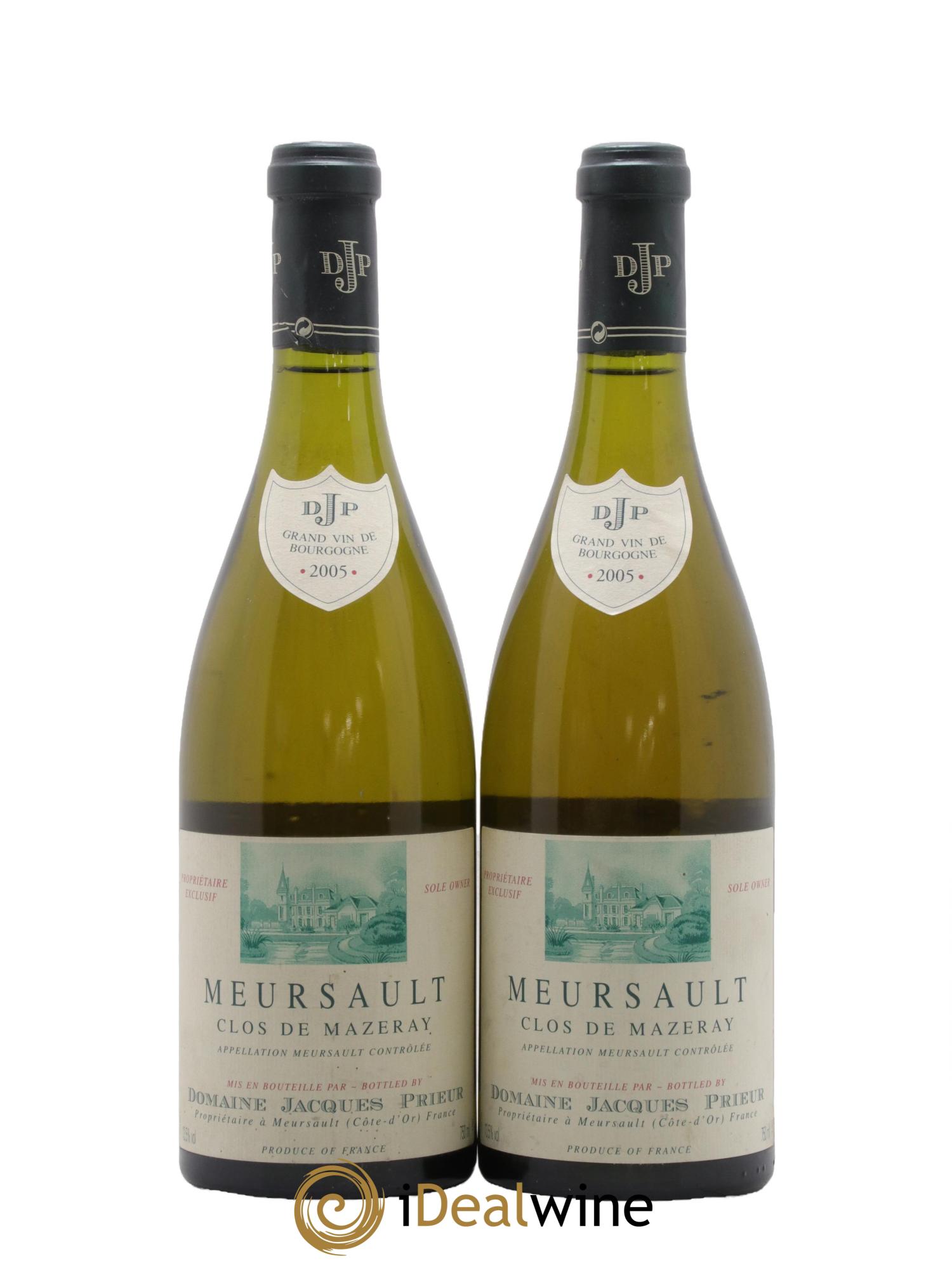 Meursault Clos de Mazeray Monopole Jacques Prieur (Domaine) 2005 - Posten von 2 Flaschen - 0